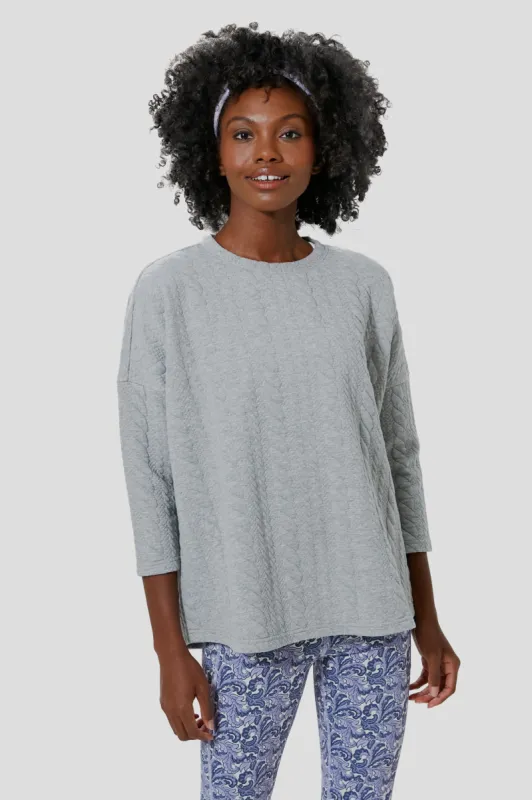 Gray Cable Ally Swing Sweatshirt made by Tuckernuck