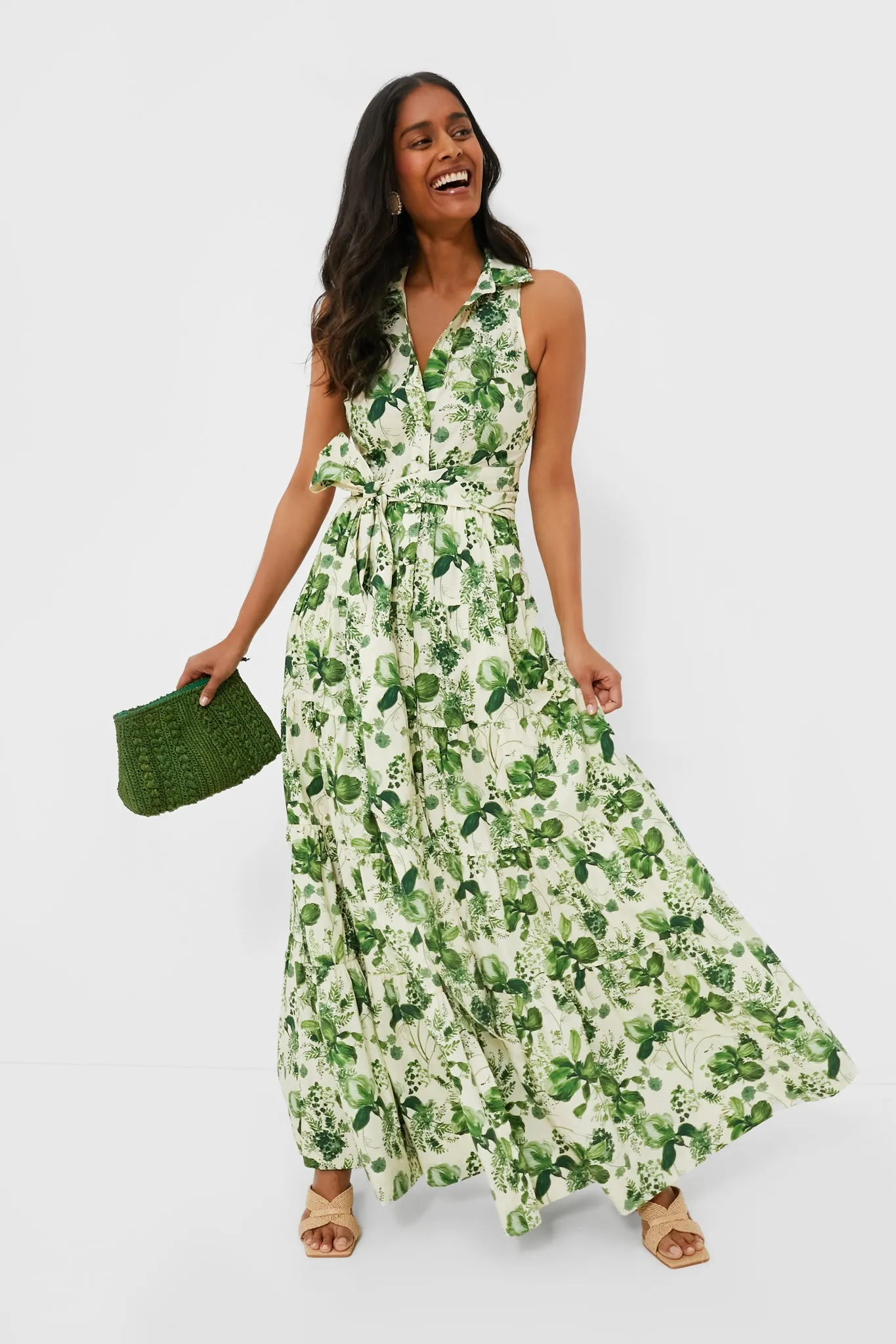 Olive Hanging Orchids Adriana Dress sold by Tuckernuck product image thumbnail 2