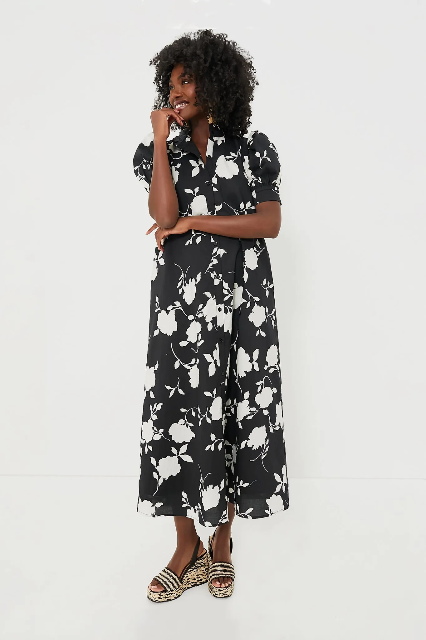 Black & White Floral Louisa Maxi Dress sold by Tuckernuck