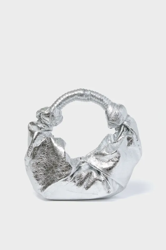 Silver Crinkle Vegan Leather Lopsy Bag sold by Tuckernuck