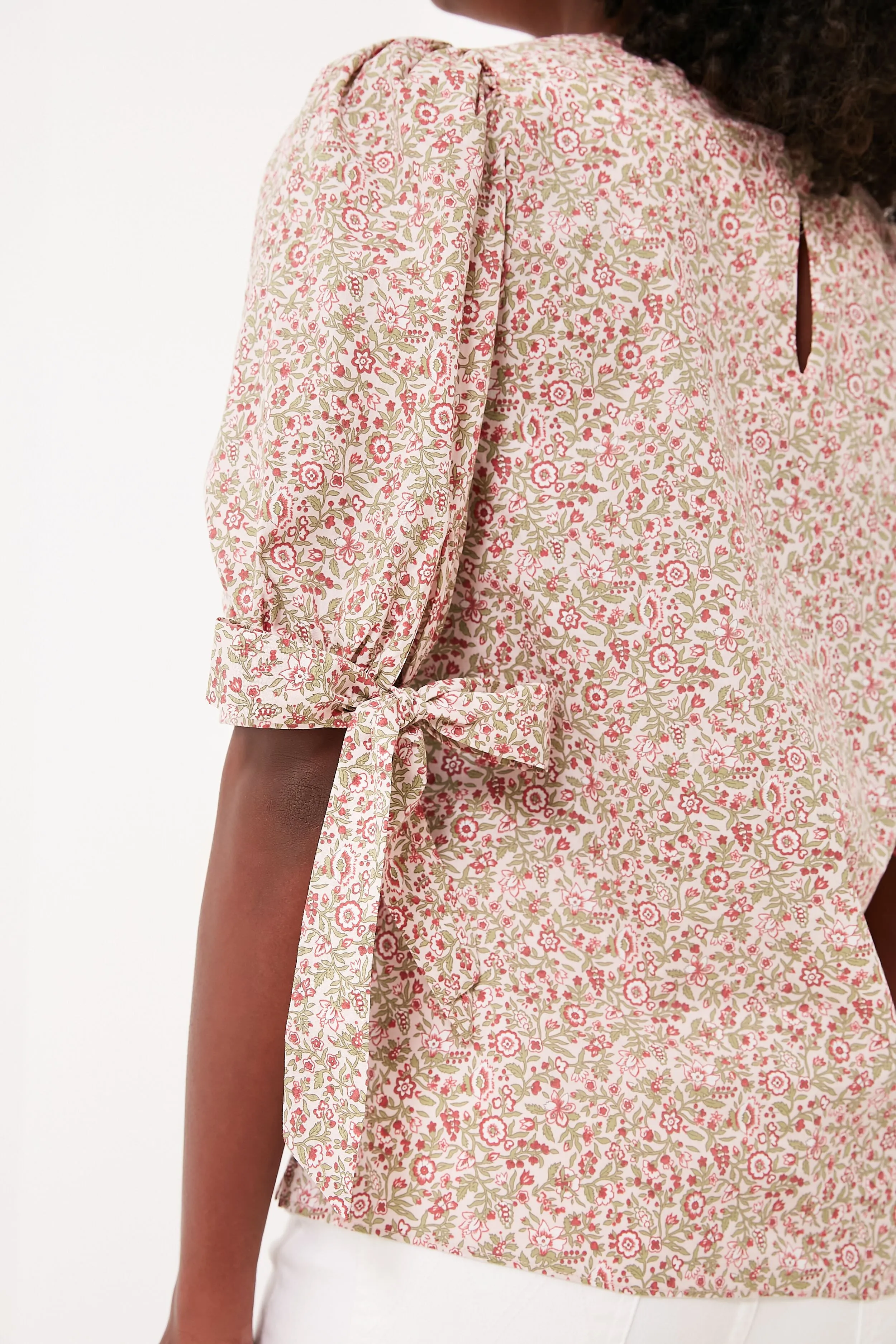 Red Floral Fiona Blouse sold by Tuckernuck product image thumbnail 4