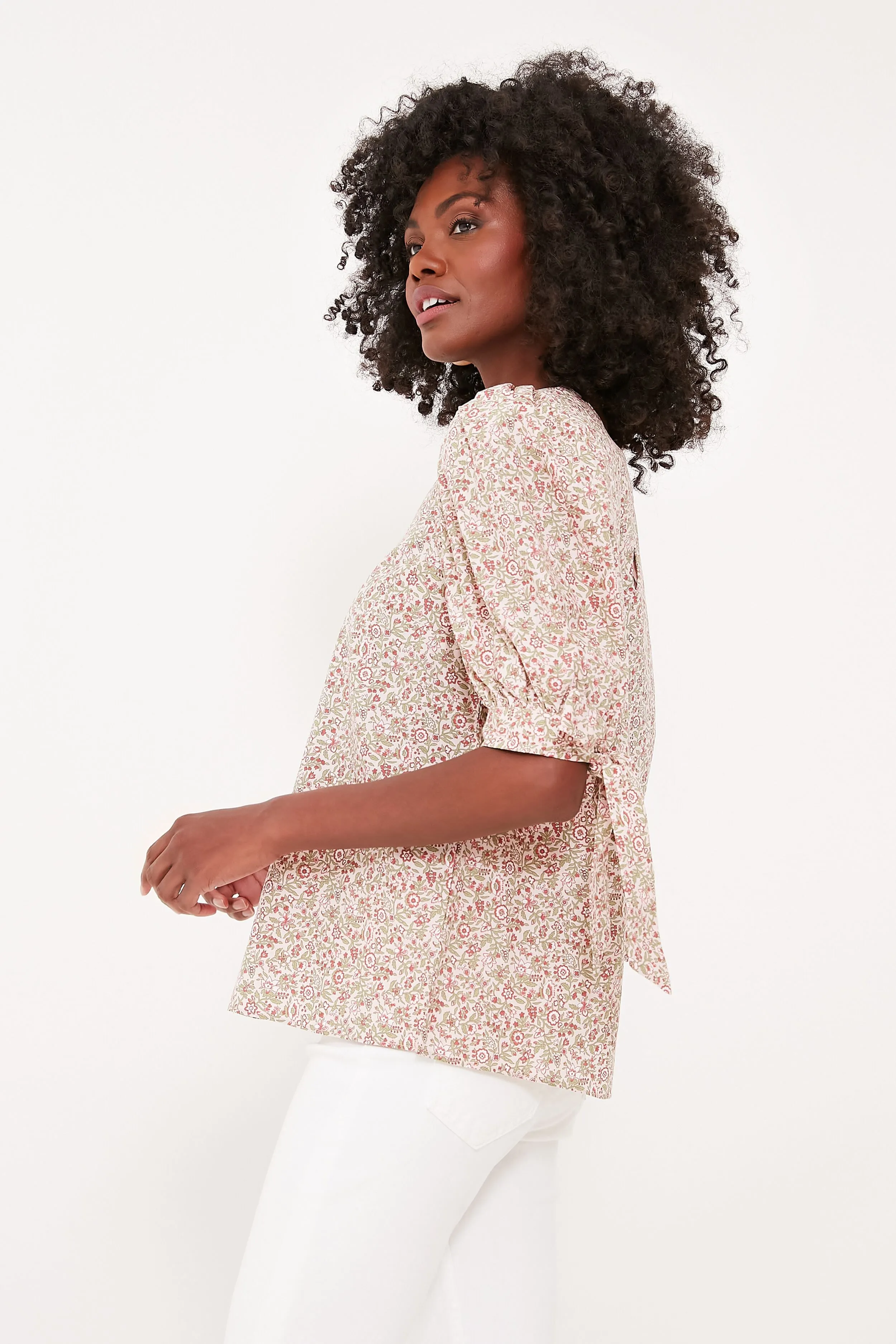 Red Floral Fiona Blouse sold by Tuckernuck product image thumbnail 5