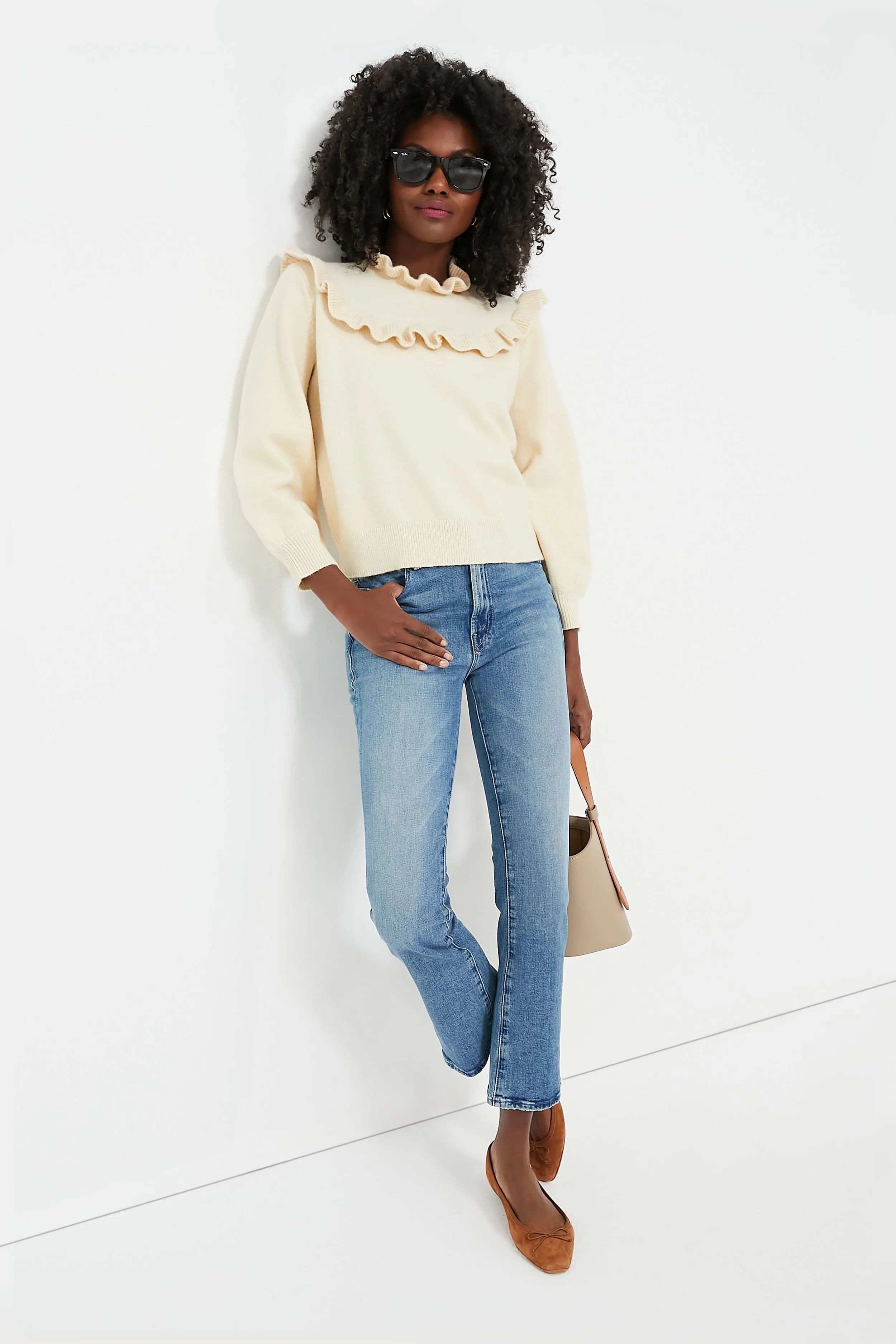 Cream Ruffle Ramona Sweater sold by Tuckernuck product image thumbnail 2