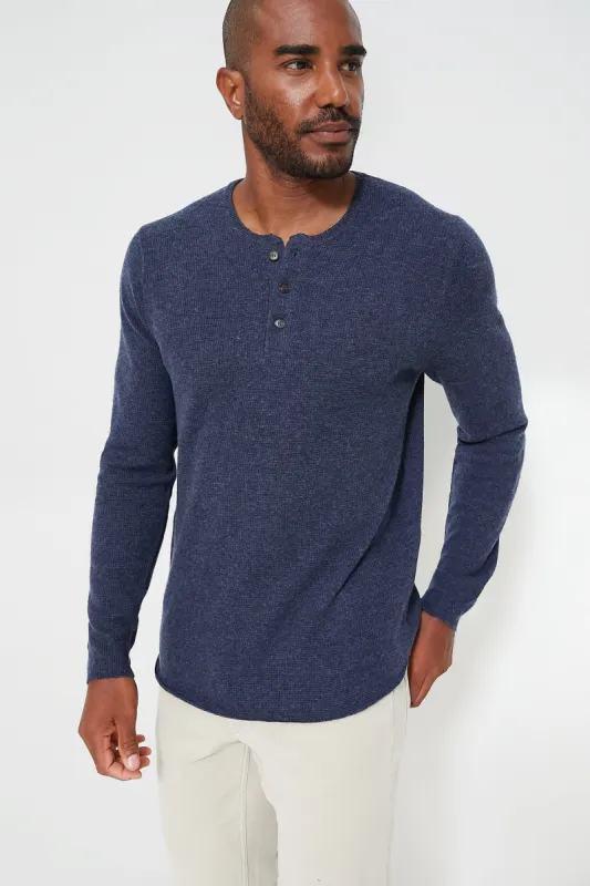 Indigo Midweight Sweater Henley sold by Tuckernuck