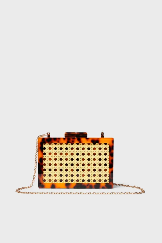 Tortoise Cane Acrylic Clutch sold by Tuckernuck