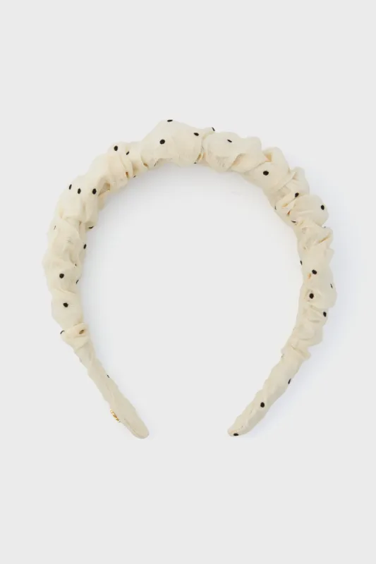 Cream Polka Dot Kelly Headband sold by Tuckernuck