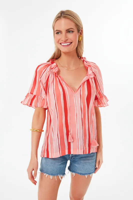 Sunrise Stripes Cassis Top sold by Tuckernuck