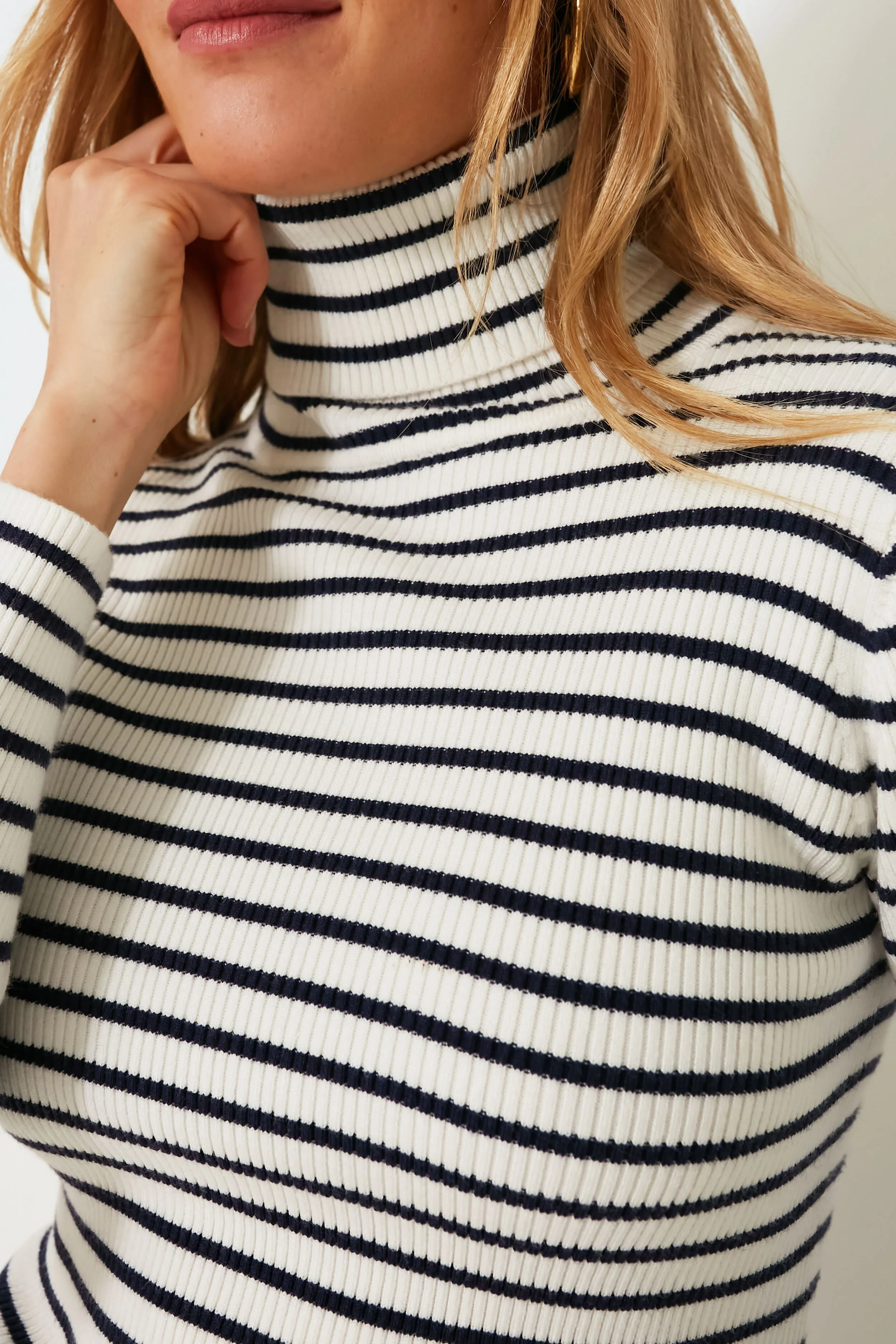 Navy Stripe Arlo Ribbed Turtleneck sold by Tuckernuck product image thumbnail 5