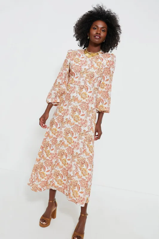Saffron Floral Sophia Maxi Dress sold by Tuckernuck