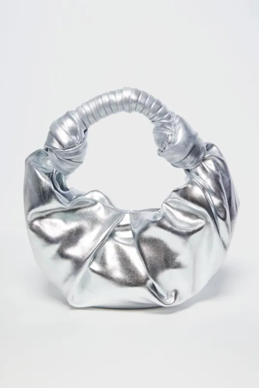 Silver Smooth Vegan Leather Lopsy Bag sold by Tuckernuck