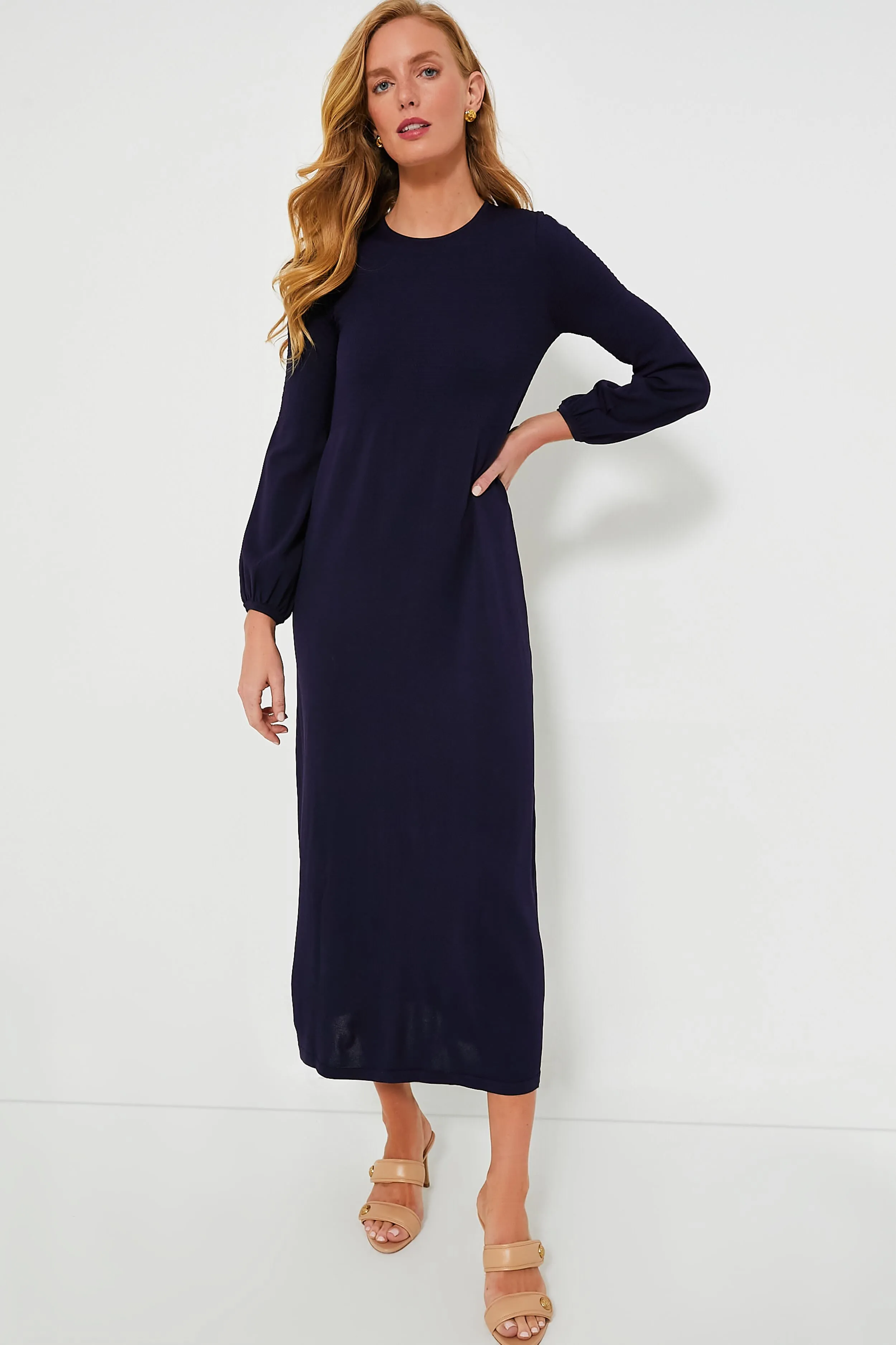 Navy Double Knit Lennox Dress sold by Tuckernuck