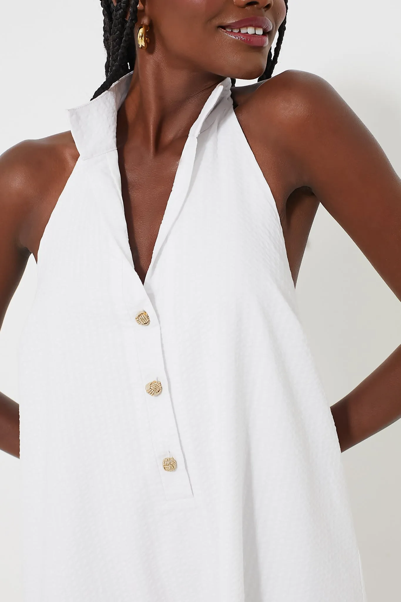 White Seersucker Jagger Dress sold by Tuckernuck product image thumbnail 5