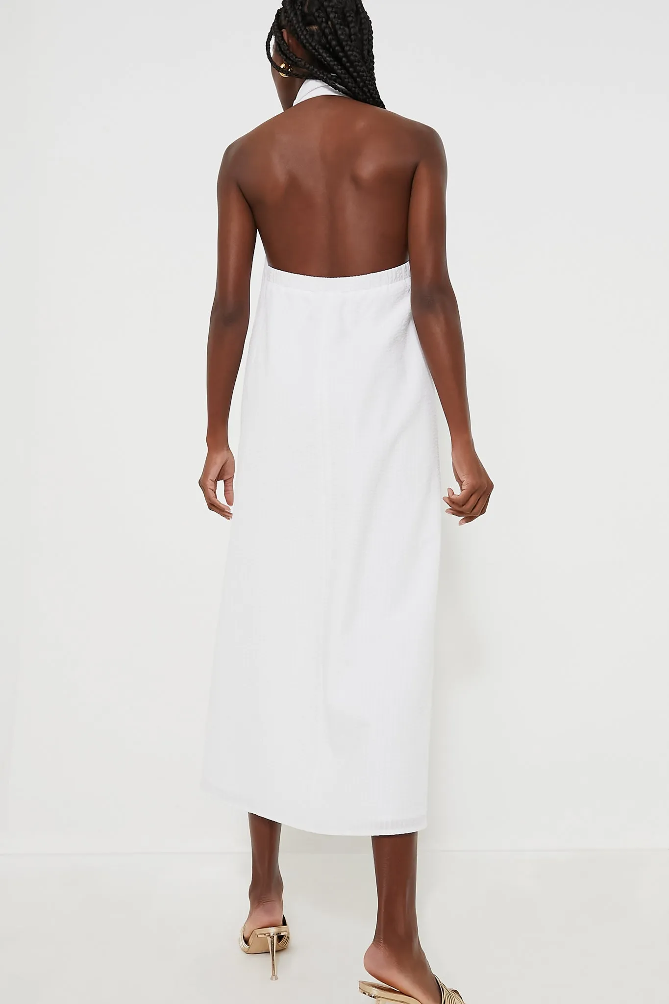 White Seersucker Jagger Dress sold by Tuckernuck product image thumbnail 4