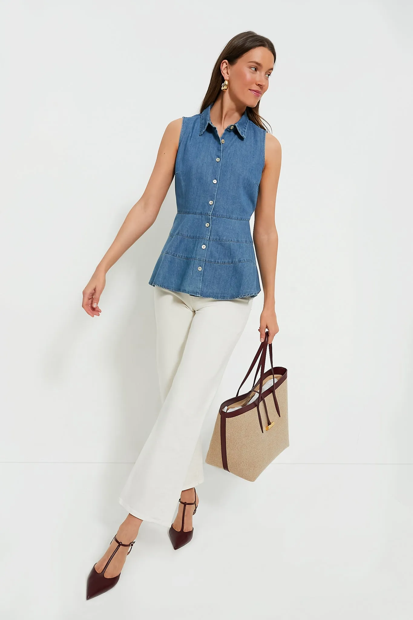 Denim Sleeveless Ashlen Blouse sold by Tuckernuck product image thumbnail 2