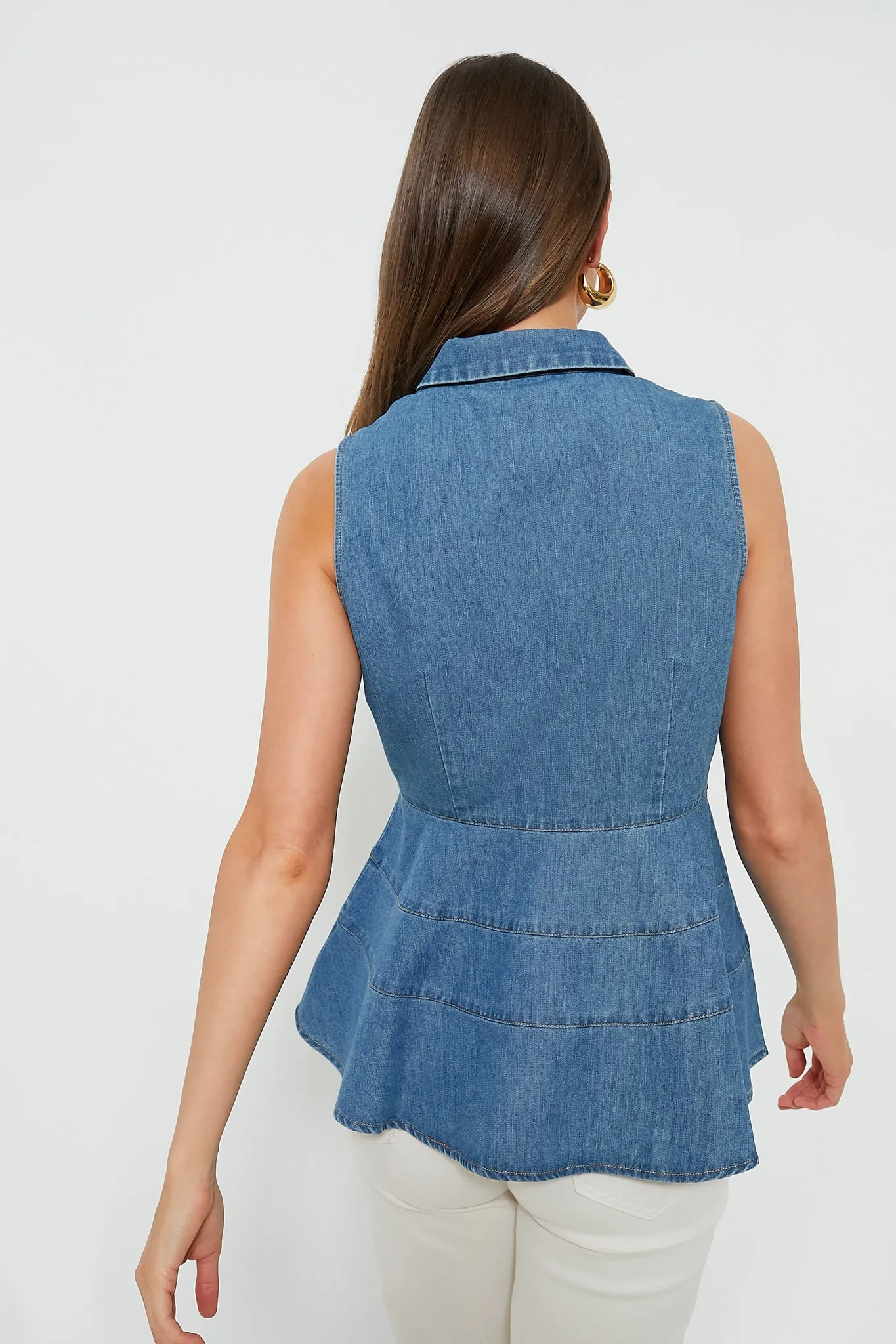 Denim Sleeveless Ashlen Blouse sold by Tuckernuck product image thumbnail 4
