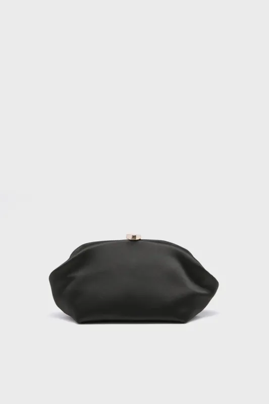 Black Karina Satin Clutch made by Olga Berg