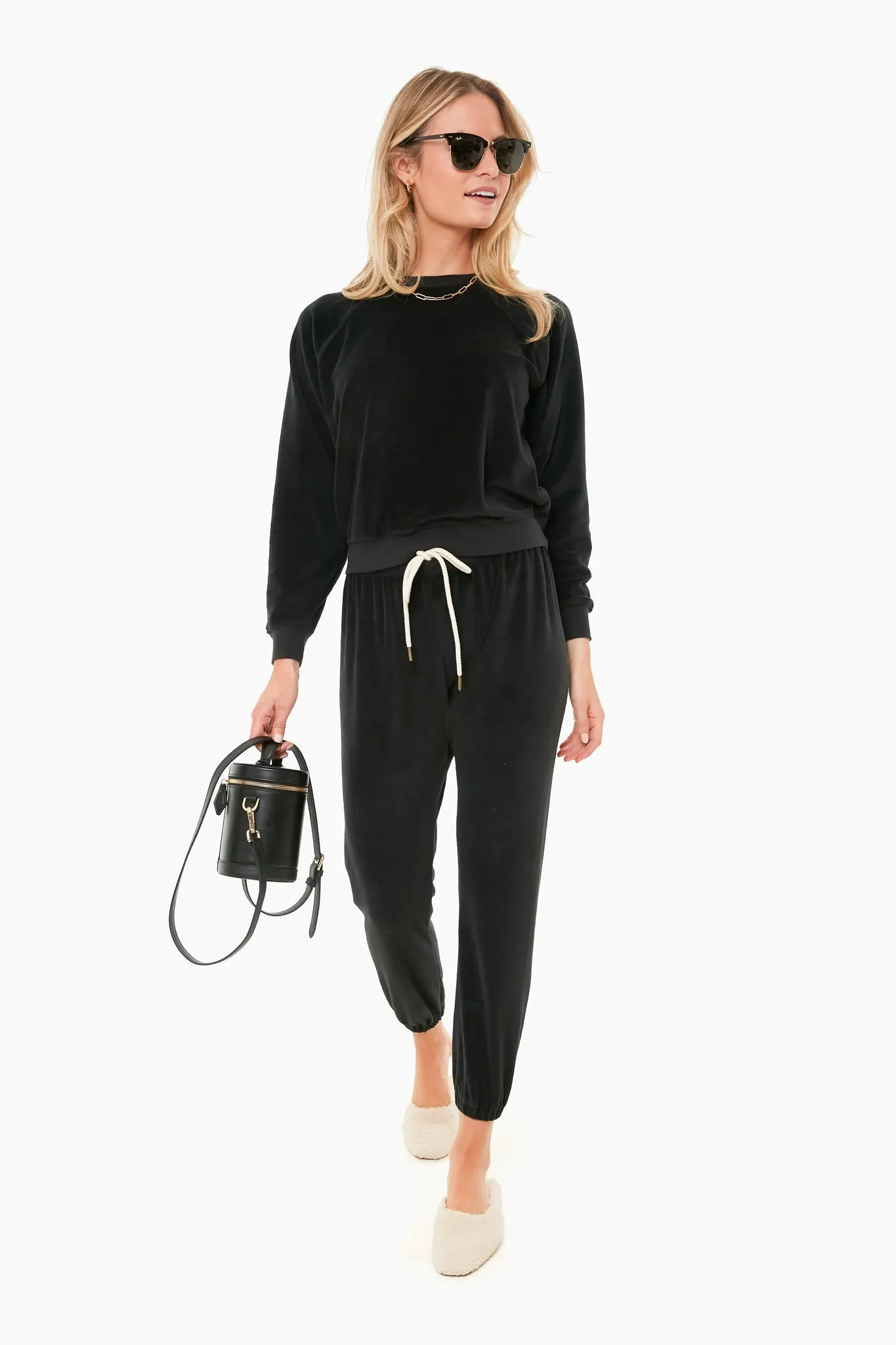 Almost Black Velour Sweatpant sold by Tuckernuck product image thumbnail 2