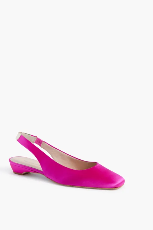 Pink Satin Olivia Slingback Flats sold by Tuckernuck