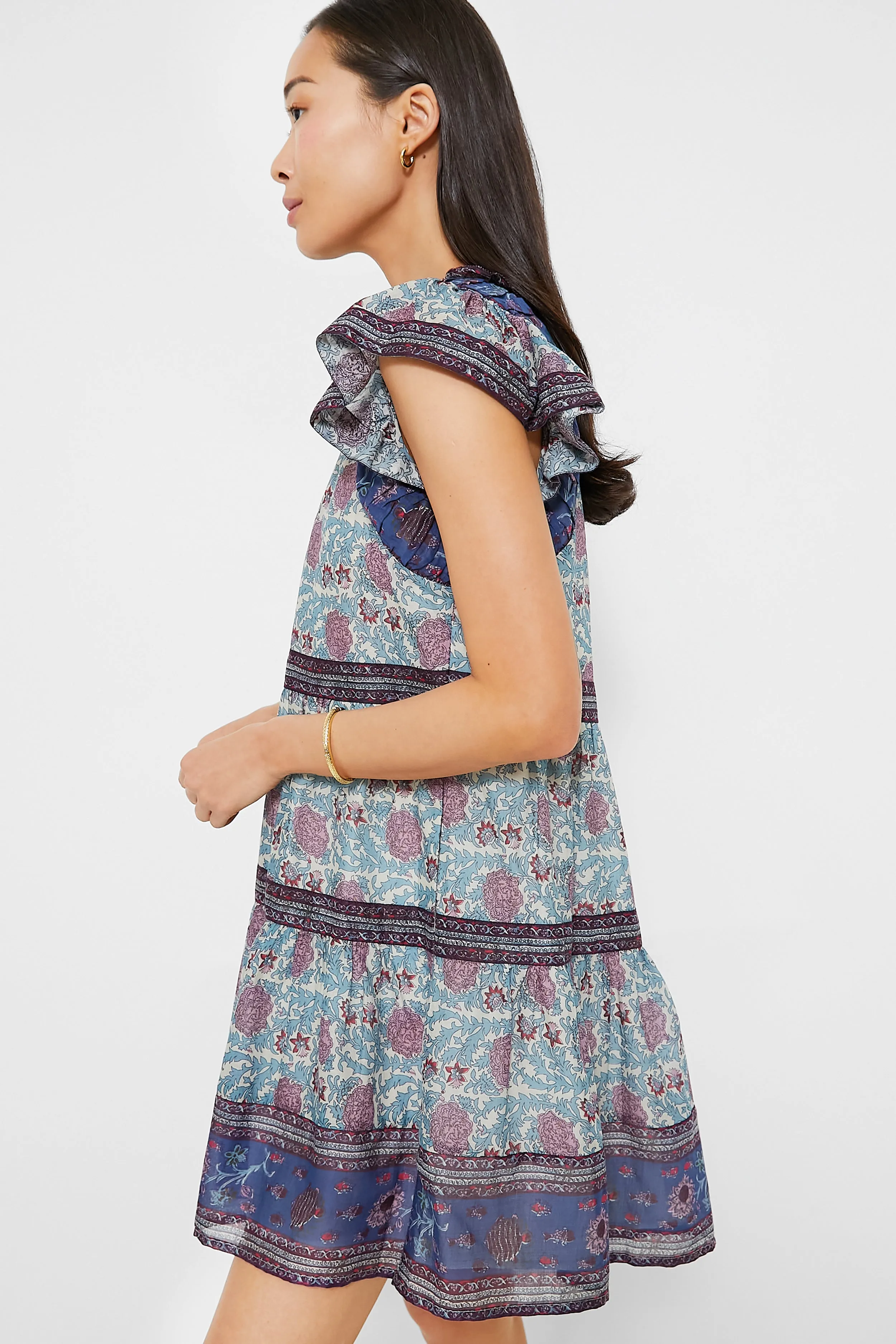 Multi Valeria Print Flutter Sleeve Tunic Dress sold by Tuckernuck product image thumbnail 3