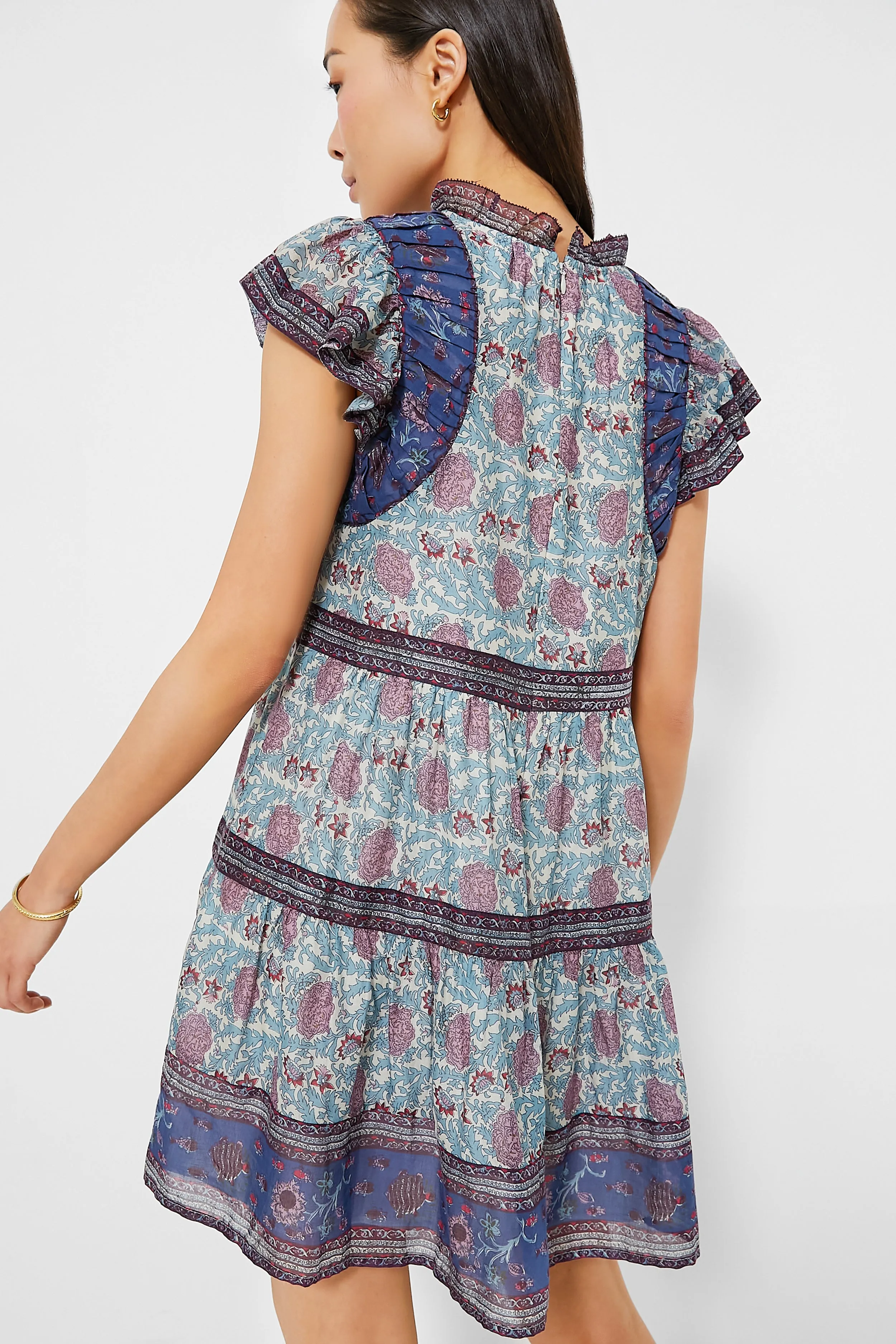 Multi Valeria Print Flutter Sleeve Tunic Dress sold by Tuckernuck product image thumbnail 4