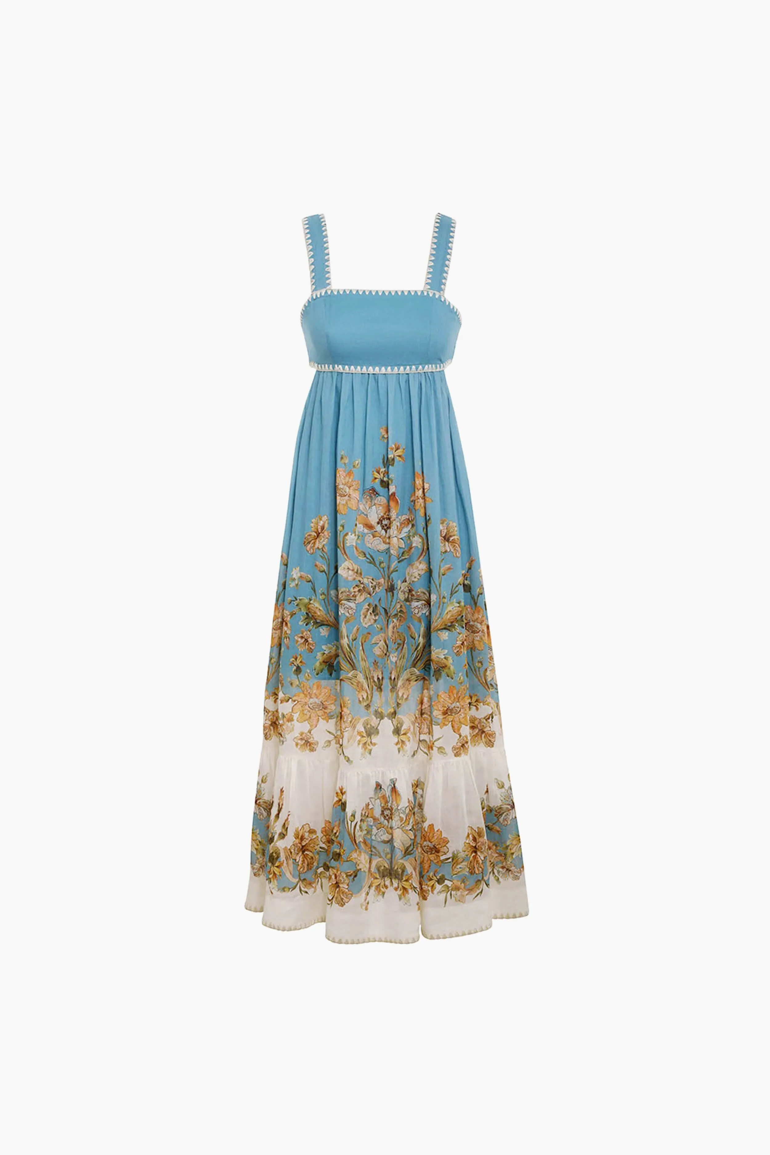 Blue Daisy Floral Chintz Tiered Midi Dress sold by Tuckernuck
