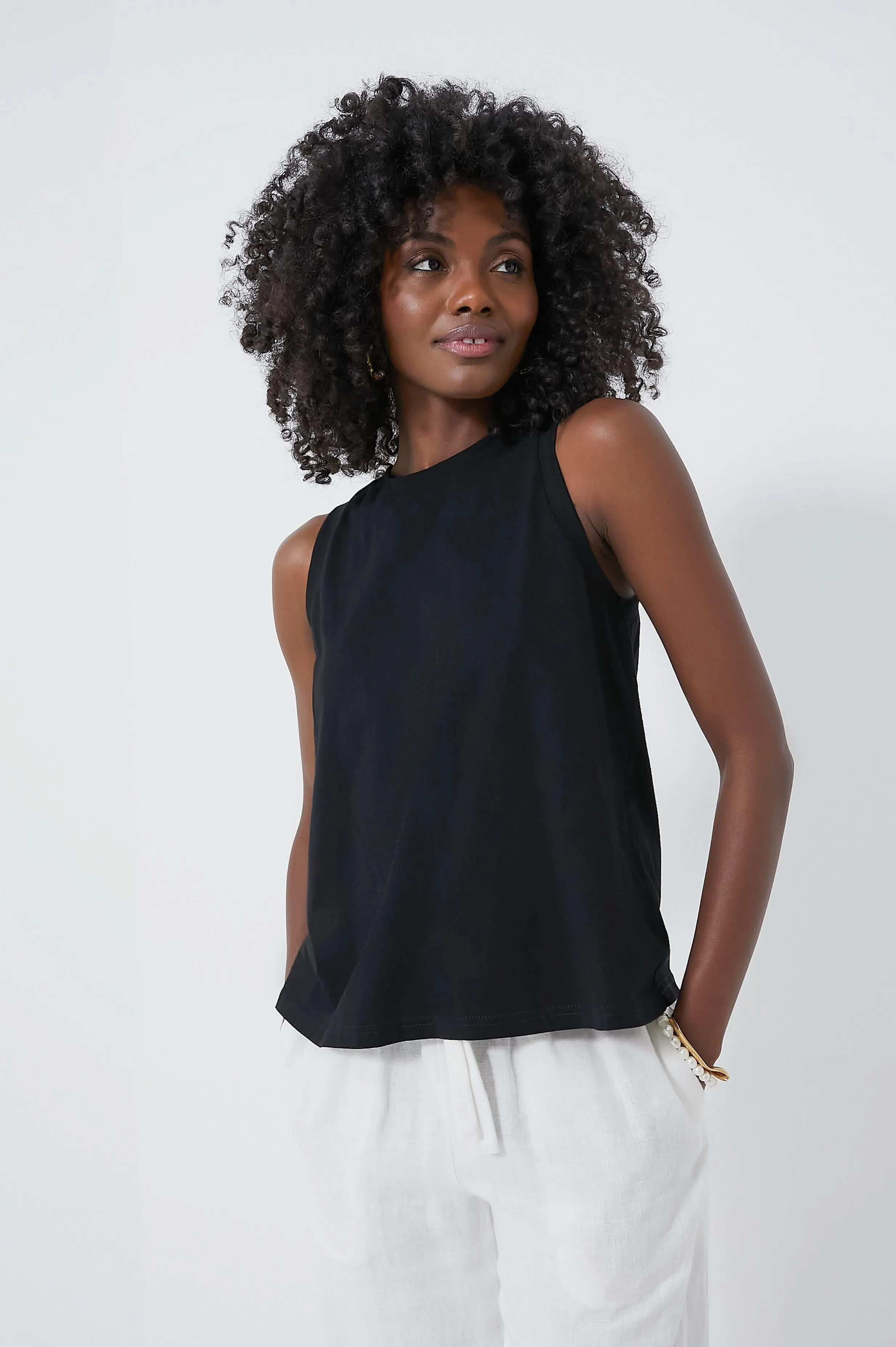Black Anthos Cotton Tank sold by Tuckernuck