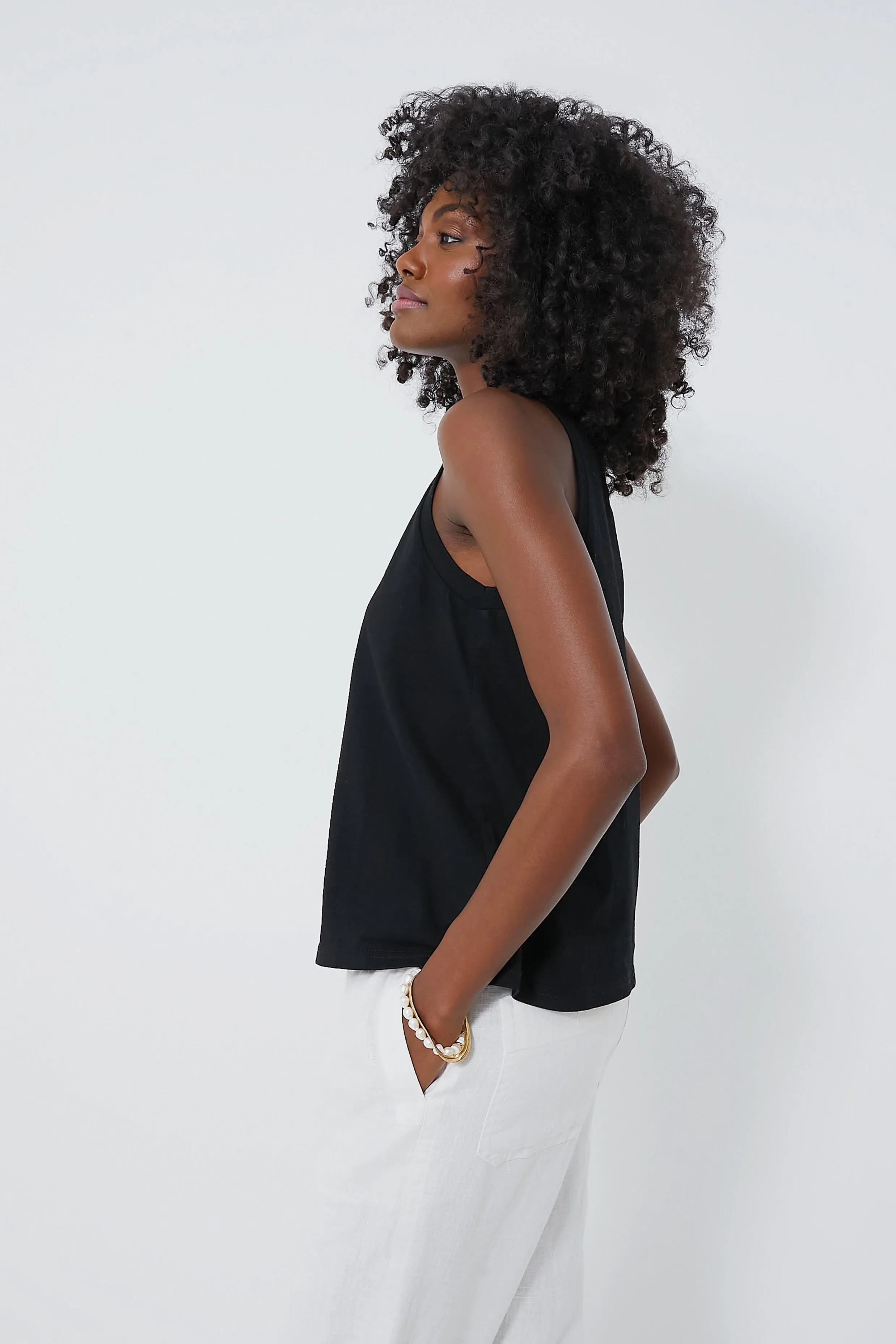 Black Anthos Cotton Tank sold by Tuckernuck product image thumbnail 4