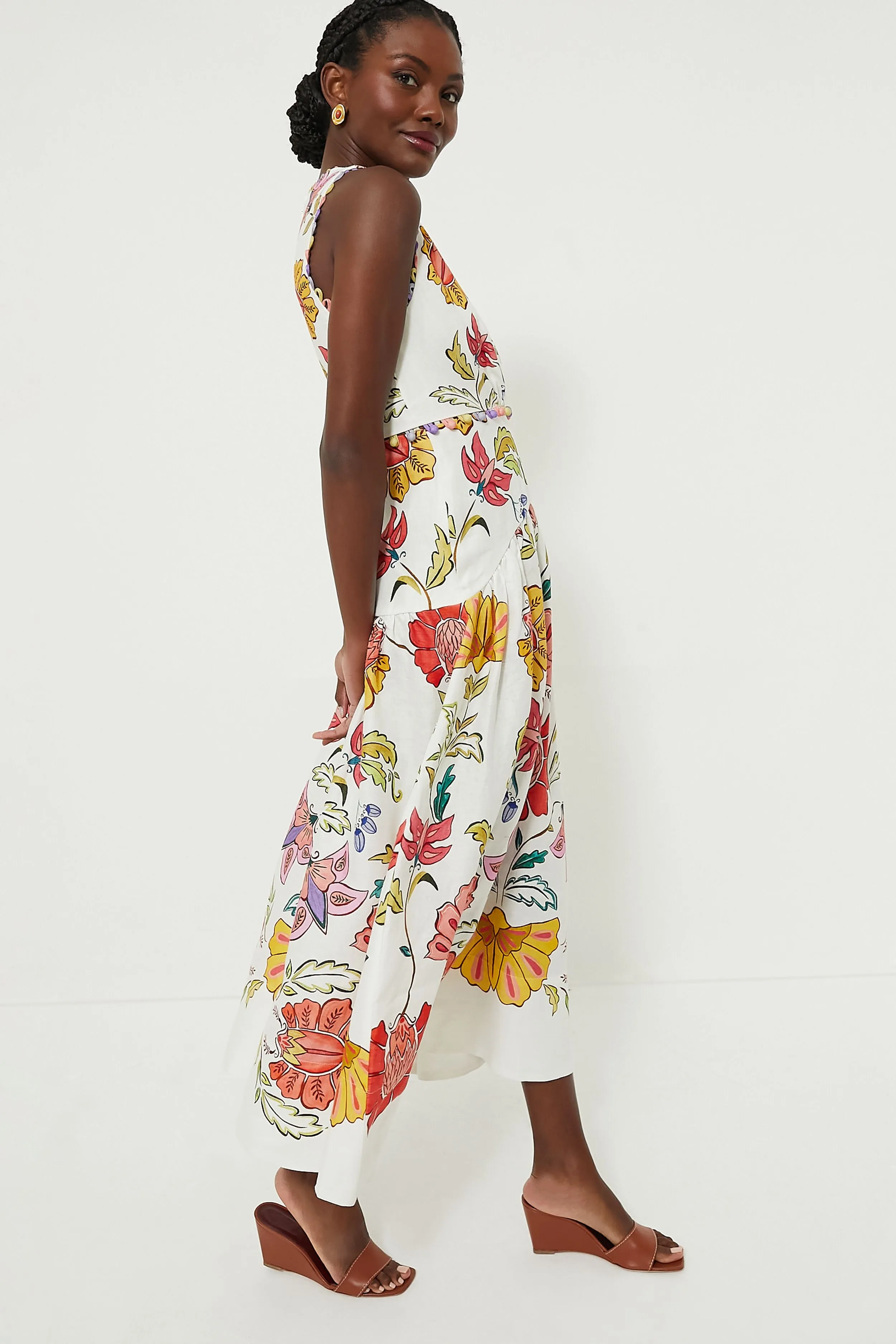 Floral Insects Off White Sleeveless Maxi Dress sold by Tuckernuck product image thumbnail 3