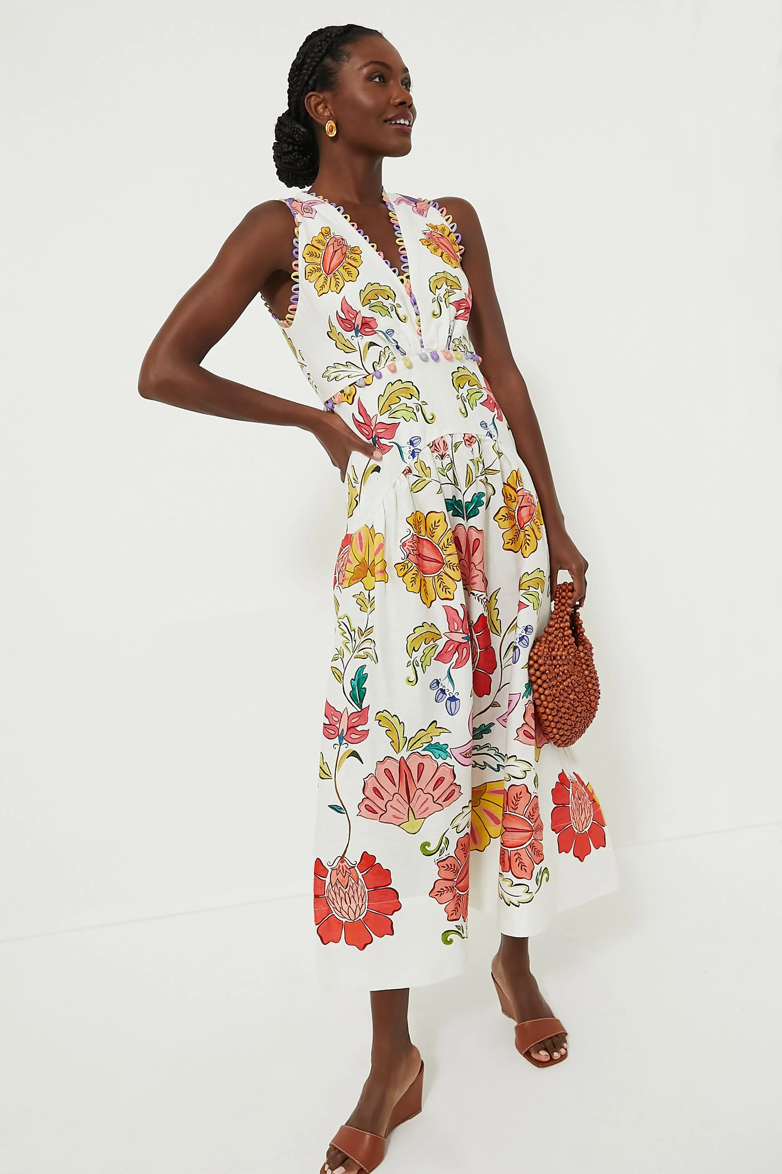 Floral Insects Off White Sleeveless Maxi Dress sold by Tuckernuck product image thumbnail 2