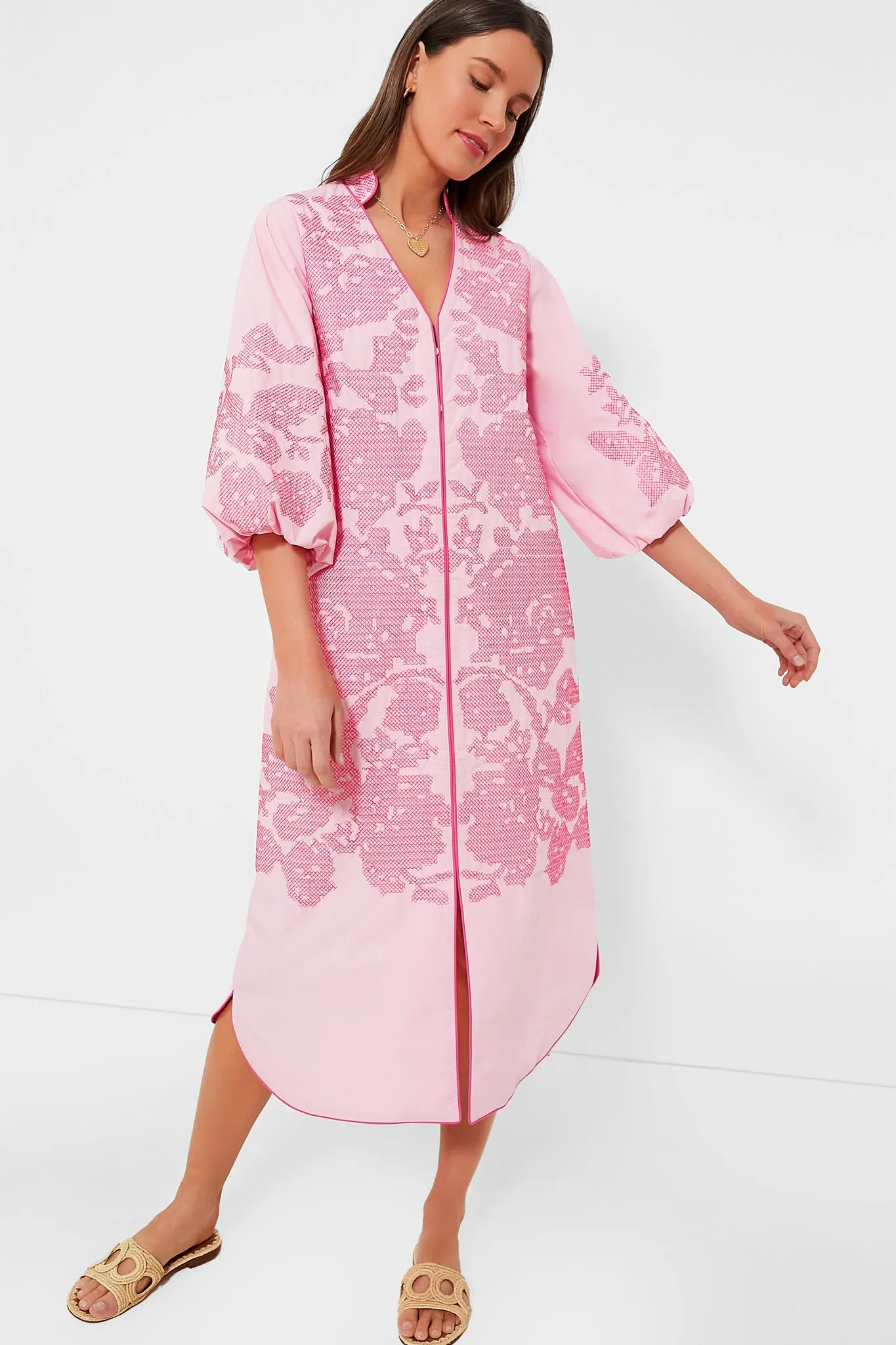 Pink Embroidery Arem Caftan sold by Tuckernuck product image thumbnail 2