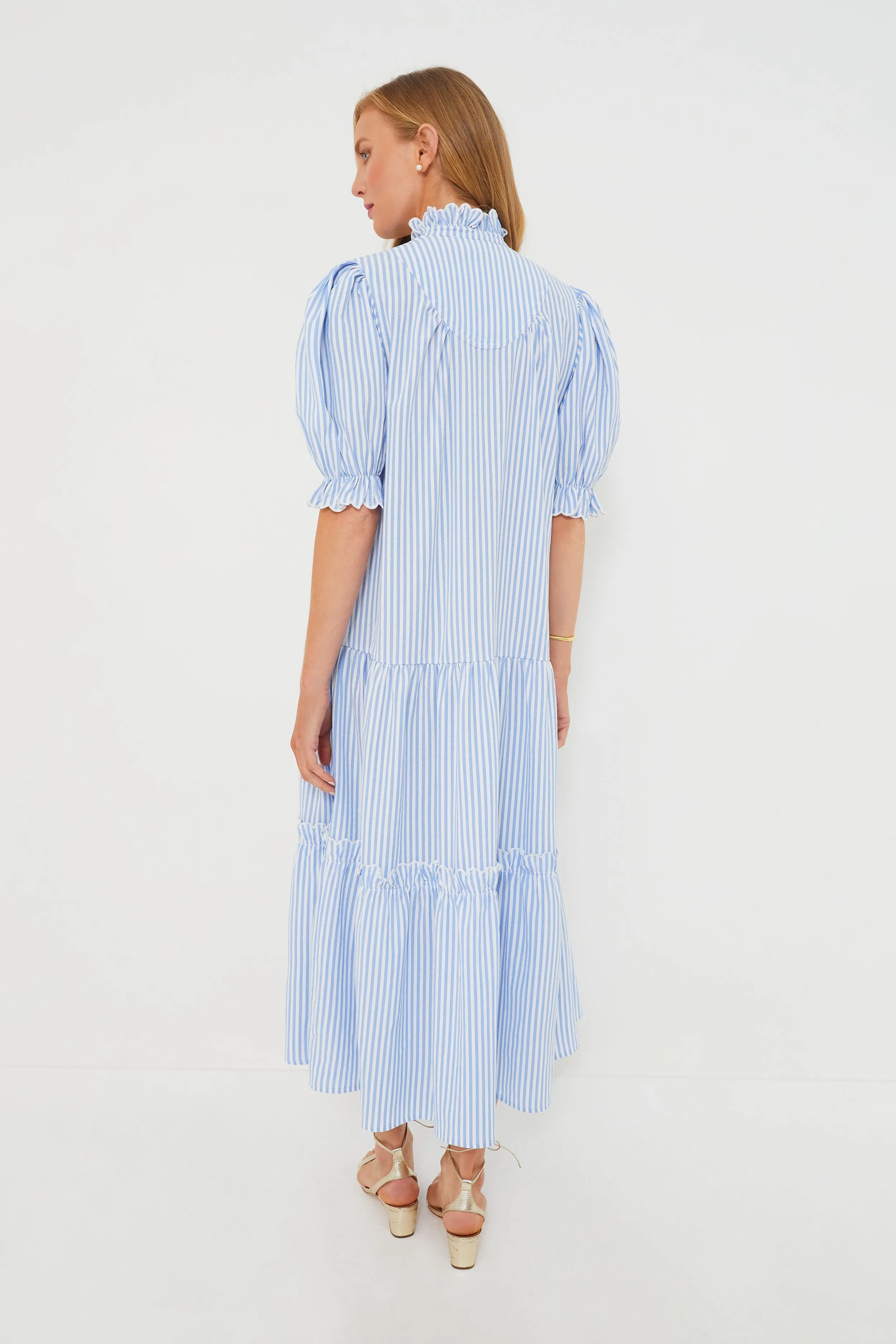 Blue Stripe Seersucker Selena Maxi Dress sold by Tuckernuck product image thumbnail 5