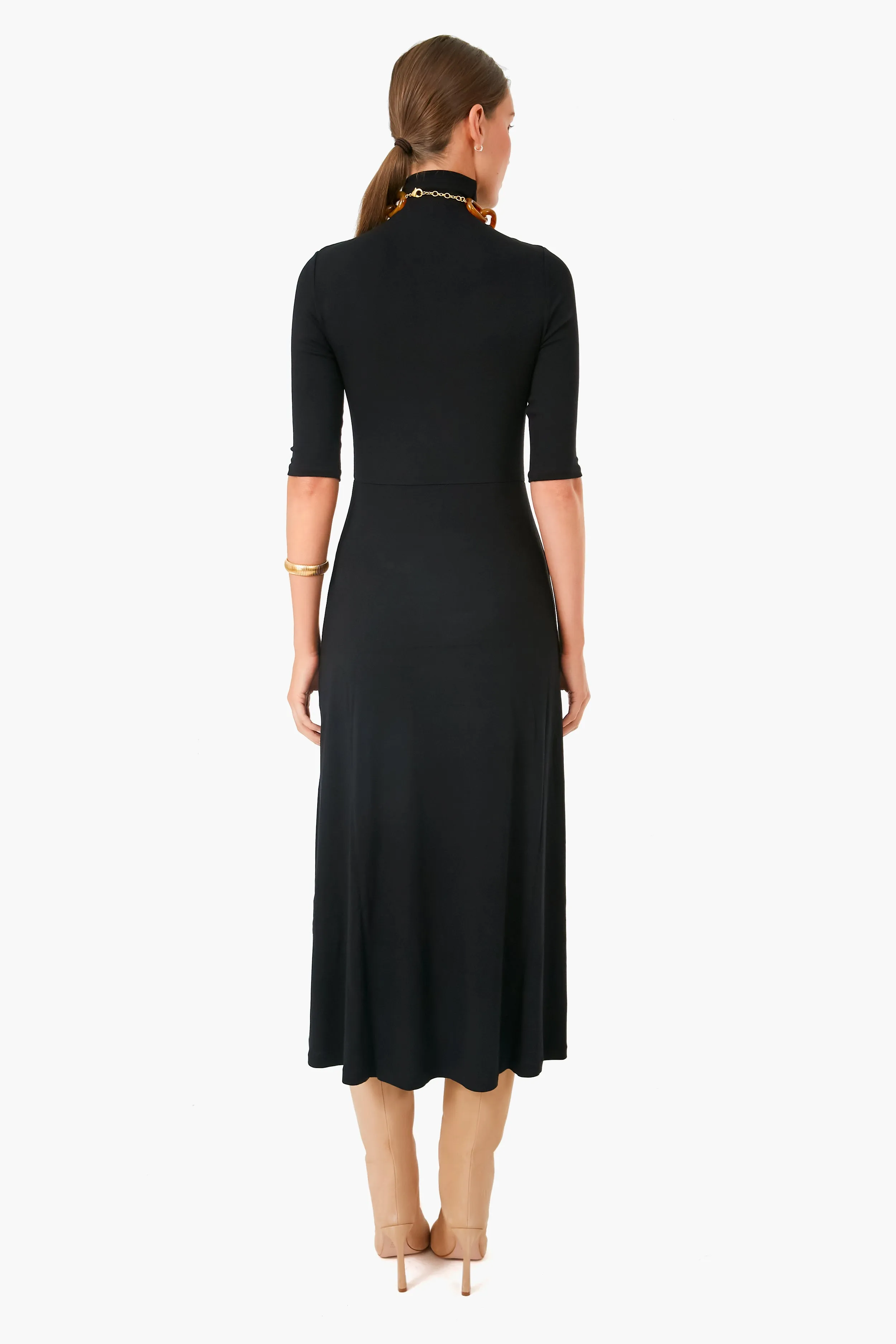 Black Elbow Sleeve Turtleneck Dress sold by Tuckernuck product image thumbnail 4