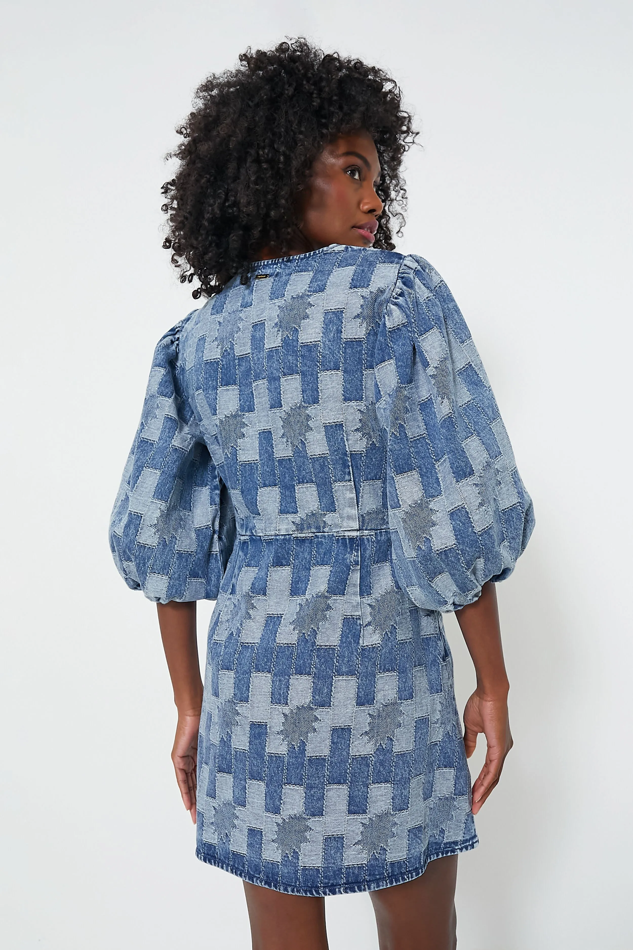 Patchwork Denim Bowhill Mini Dress sold by Tuckernuck product image thumbnail 4
