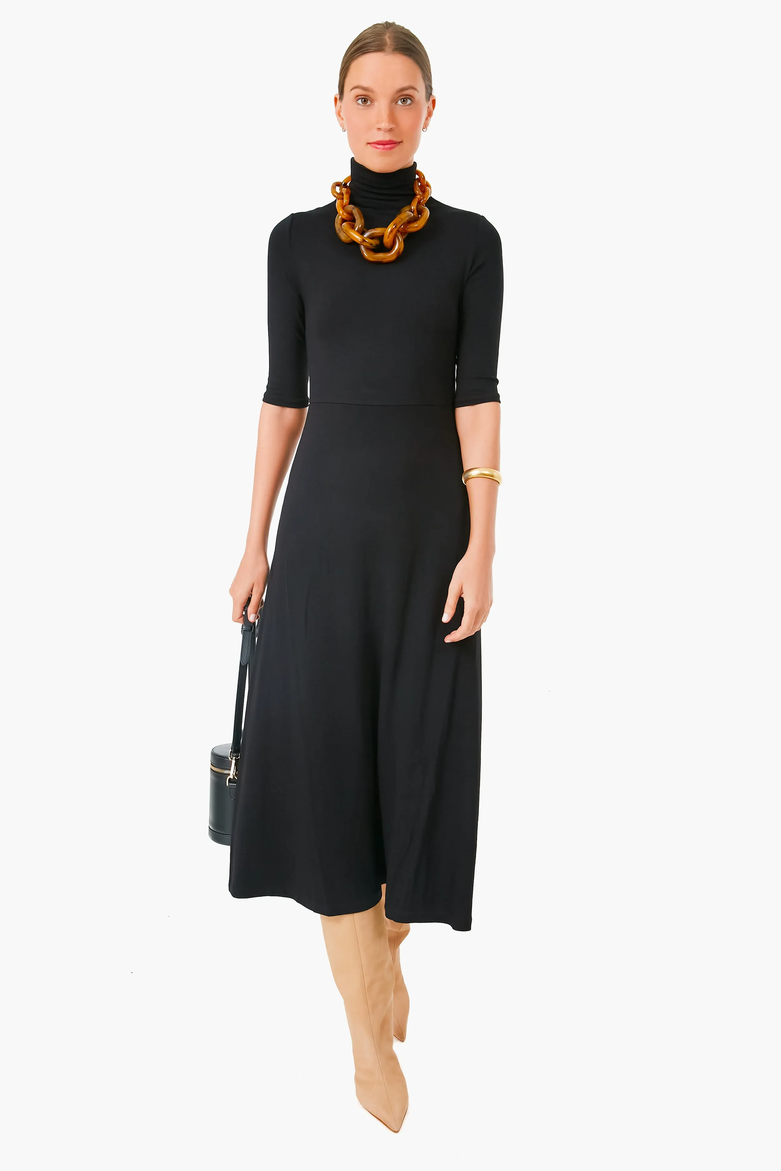 Black Elbow Sleeve Turtleneck Dress sold by Tuckernuck product image thumbnail 2