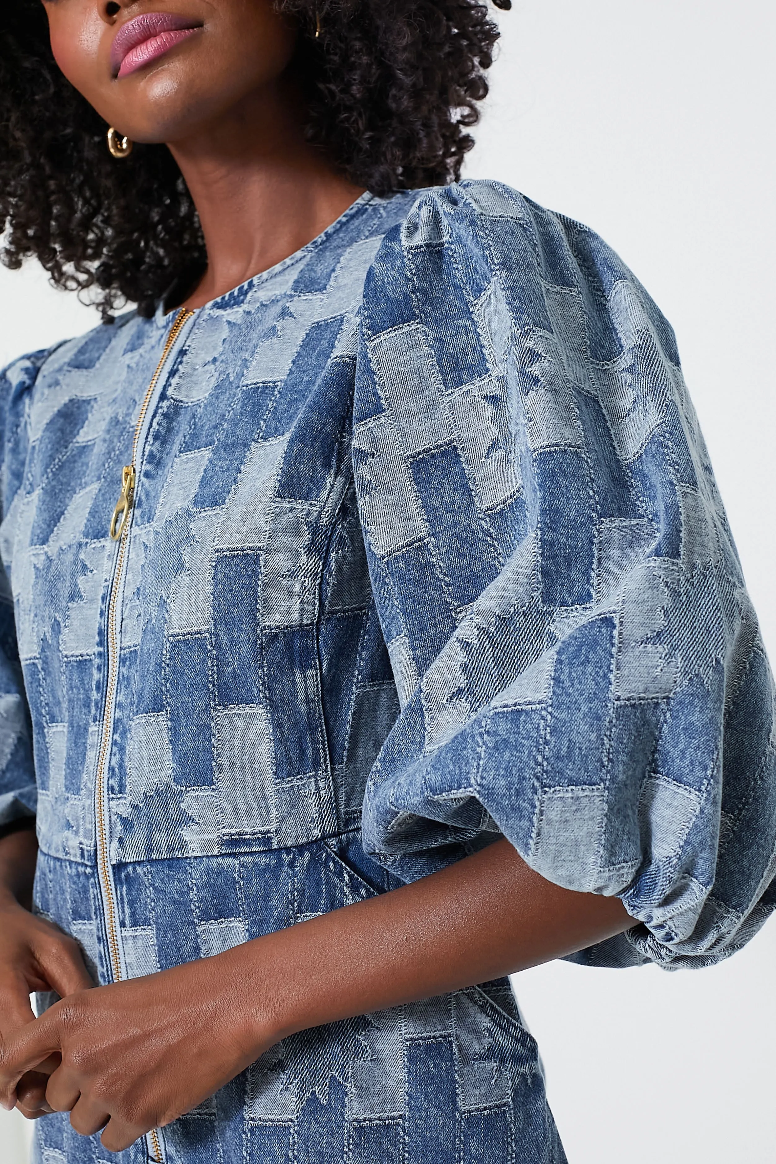 Patchwork Denim Bowhill Mini Dress sold by Tuckernuck product image thumbnail 5