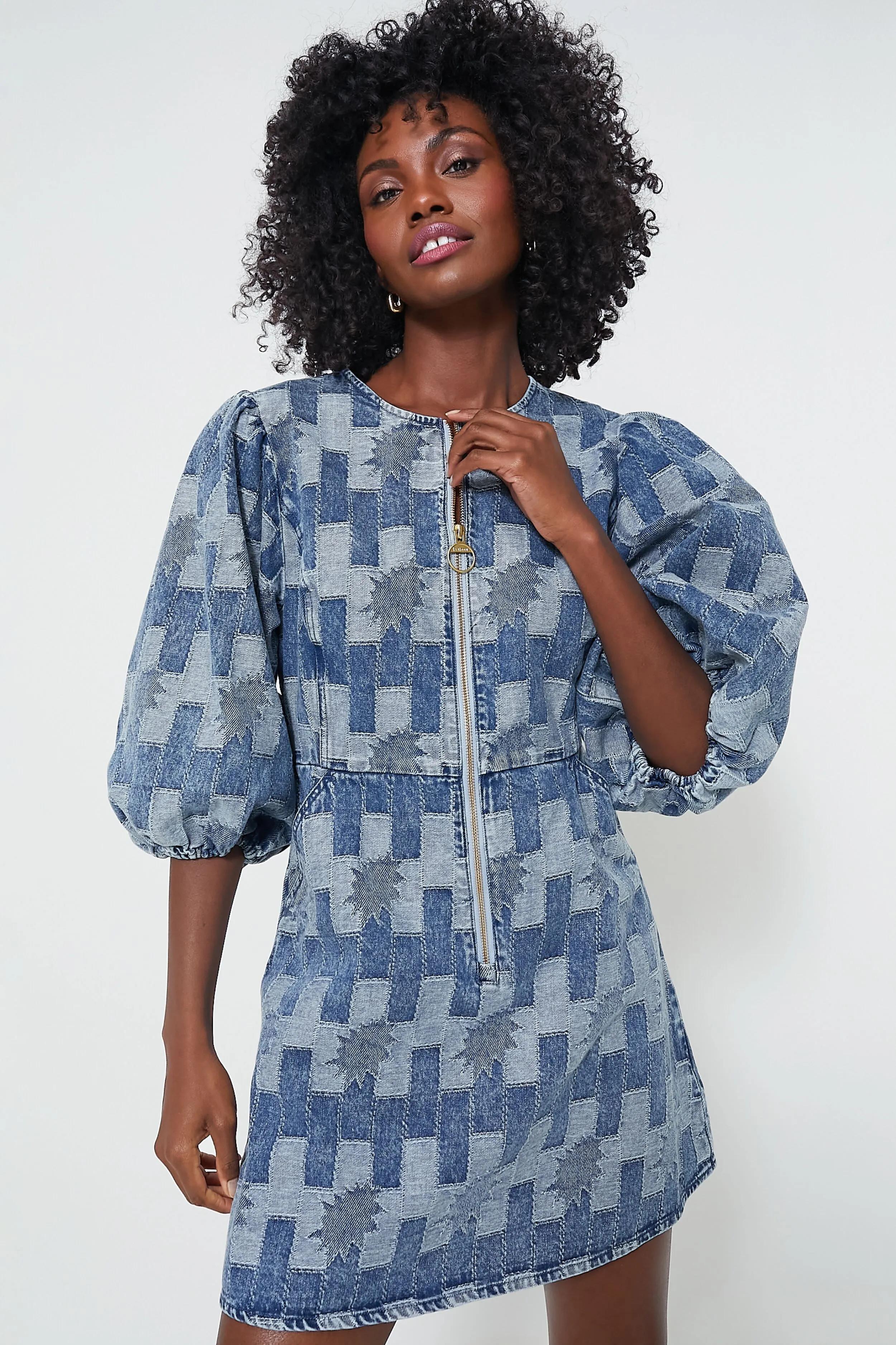 Patchwork Denim Bowhill Mini Dress sold by Tuckernuck product image thumbnail 2