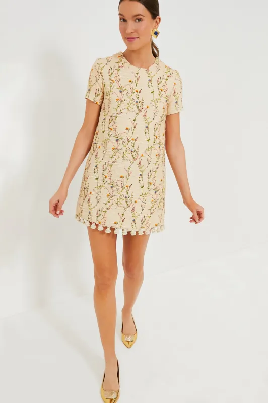Primavera Tweed Embroidered Mini Swing Dress sold by Tuckernuck