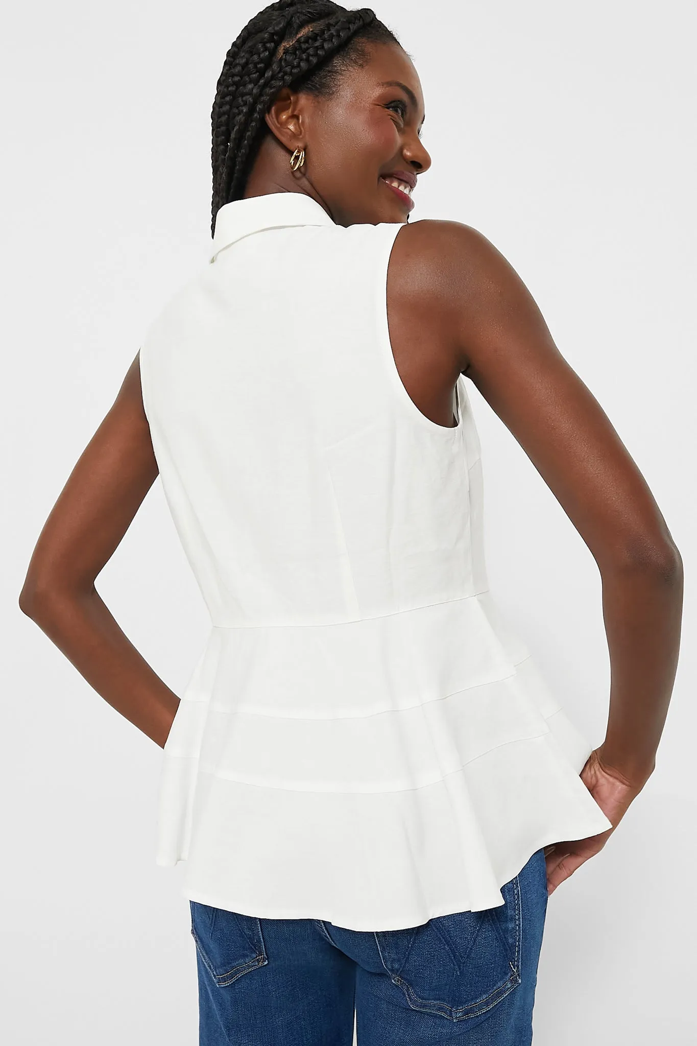 White Sleeveless Ashlen Blouse sold by Tuckernuck product image thumbnail 5