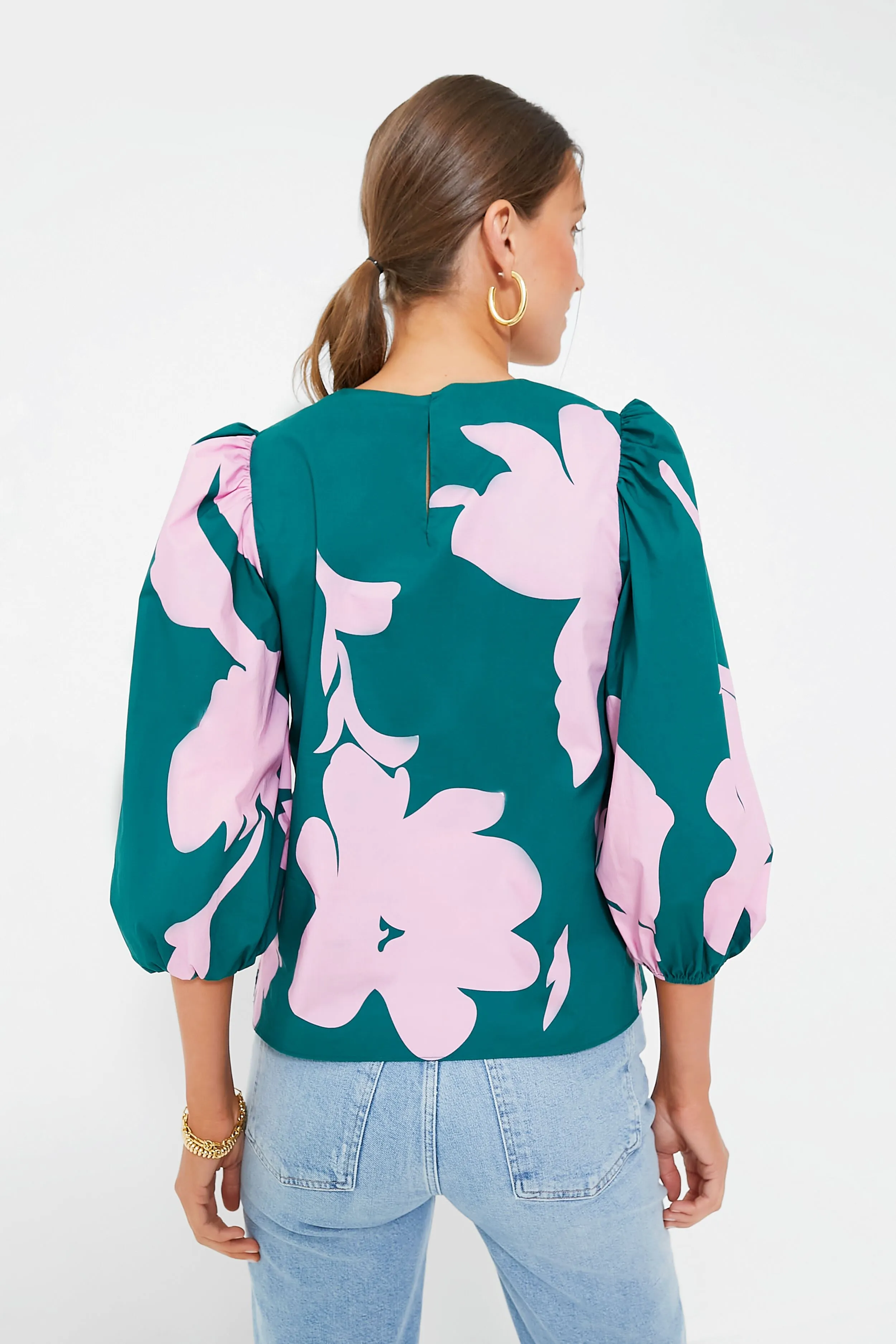 Pink & Green Penelope Puff Sleeve Top sold by Tuckernuck product image thumbnail 5