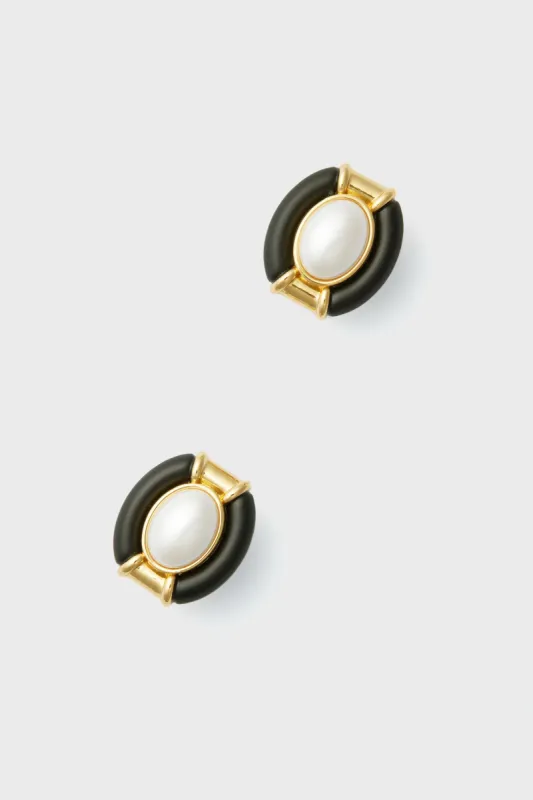 Black and Pearl Spencer Studs sold by Tuckernuck