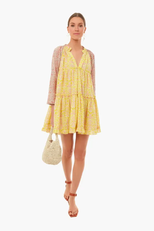 Yellow And Sand Ikat Swing Dress sold by Tuckernuck