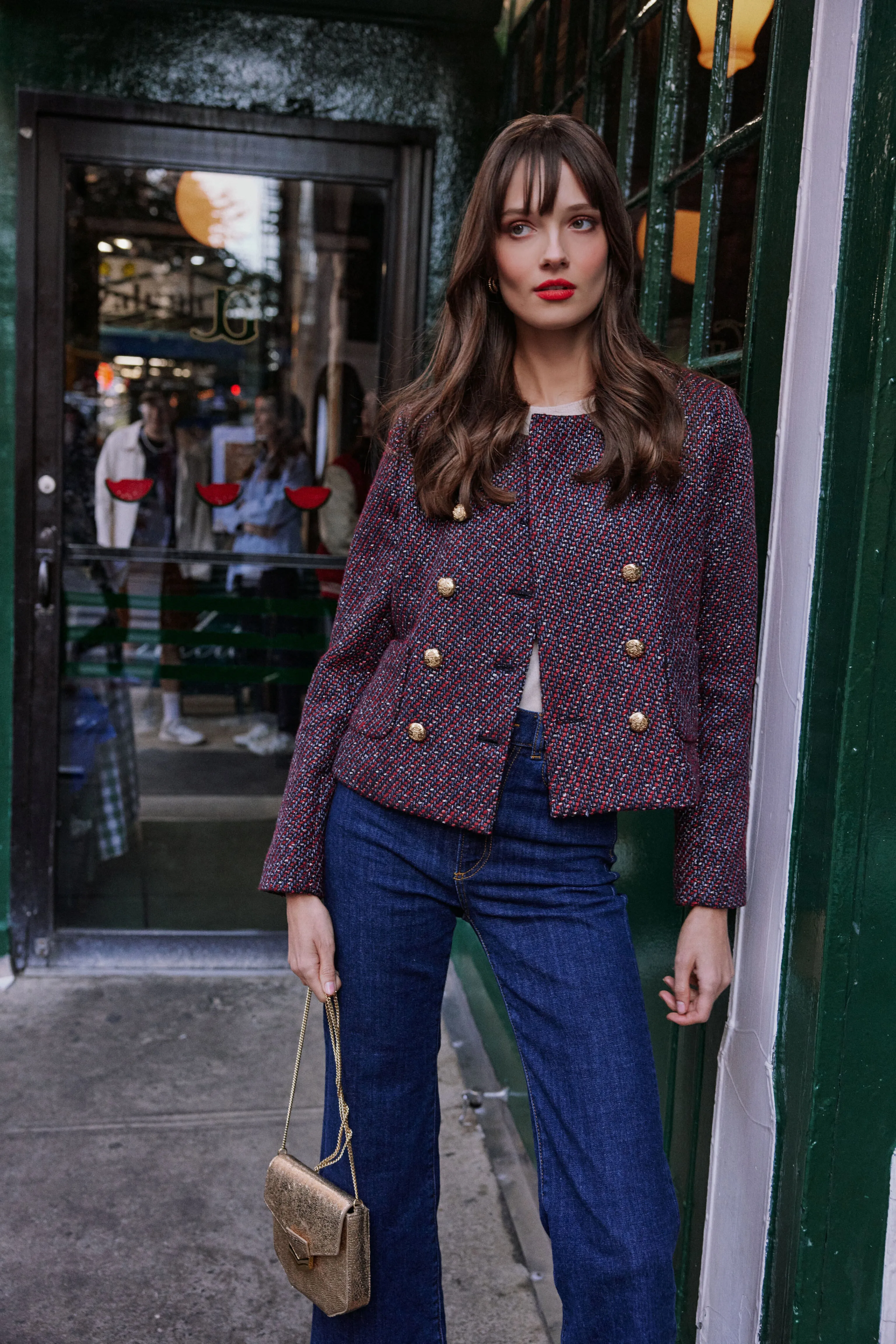 Red and Blue Tweed Marais Jacket sold by Tuckernuck product image thumbnail 2