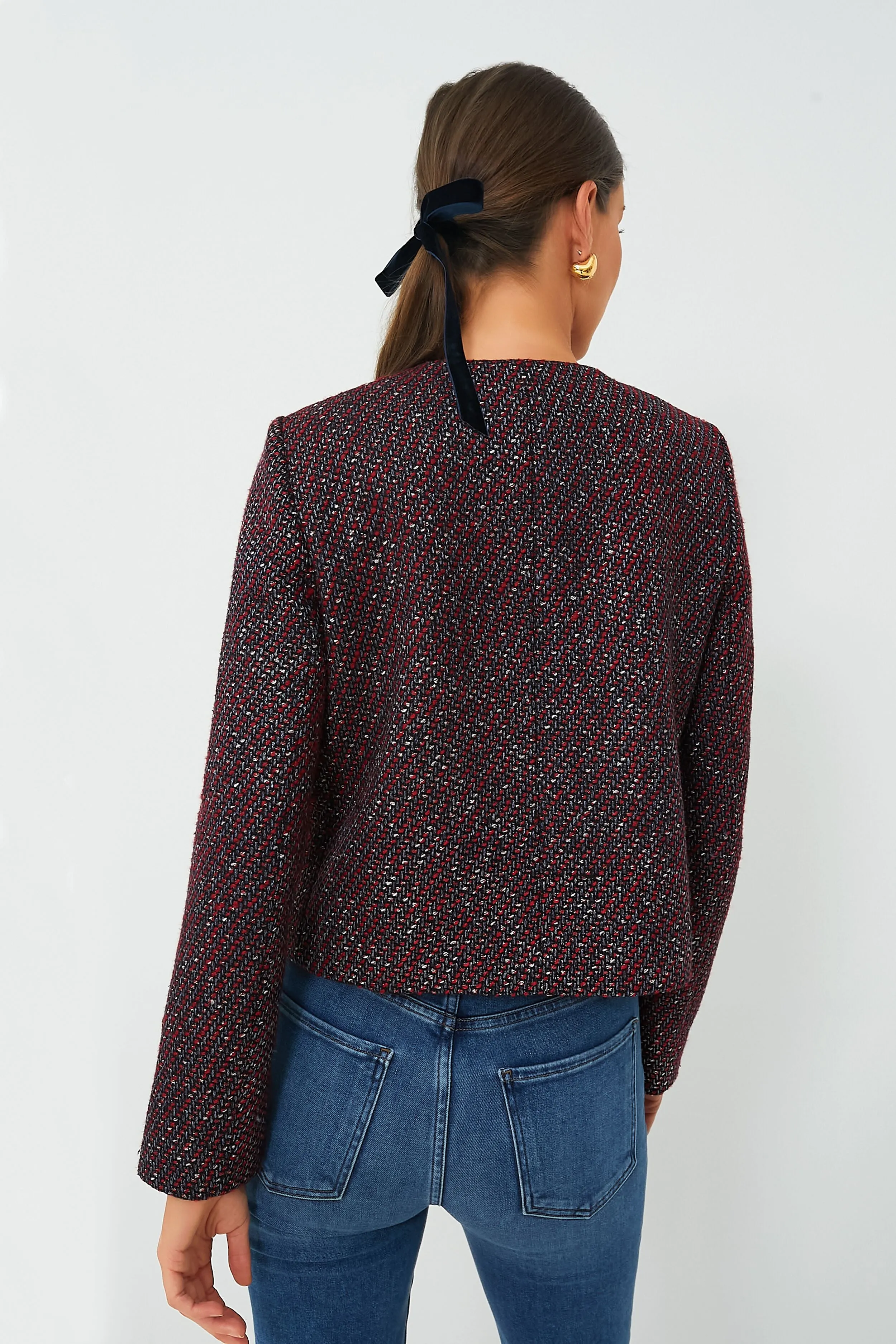 Red and Blue Tweed Marais Jacket sold by Tuckernuck product image thumbnail 4