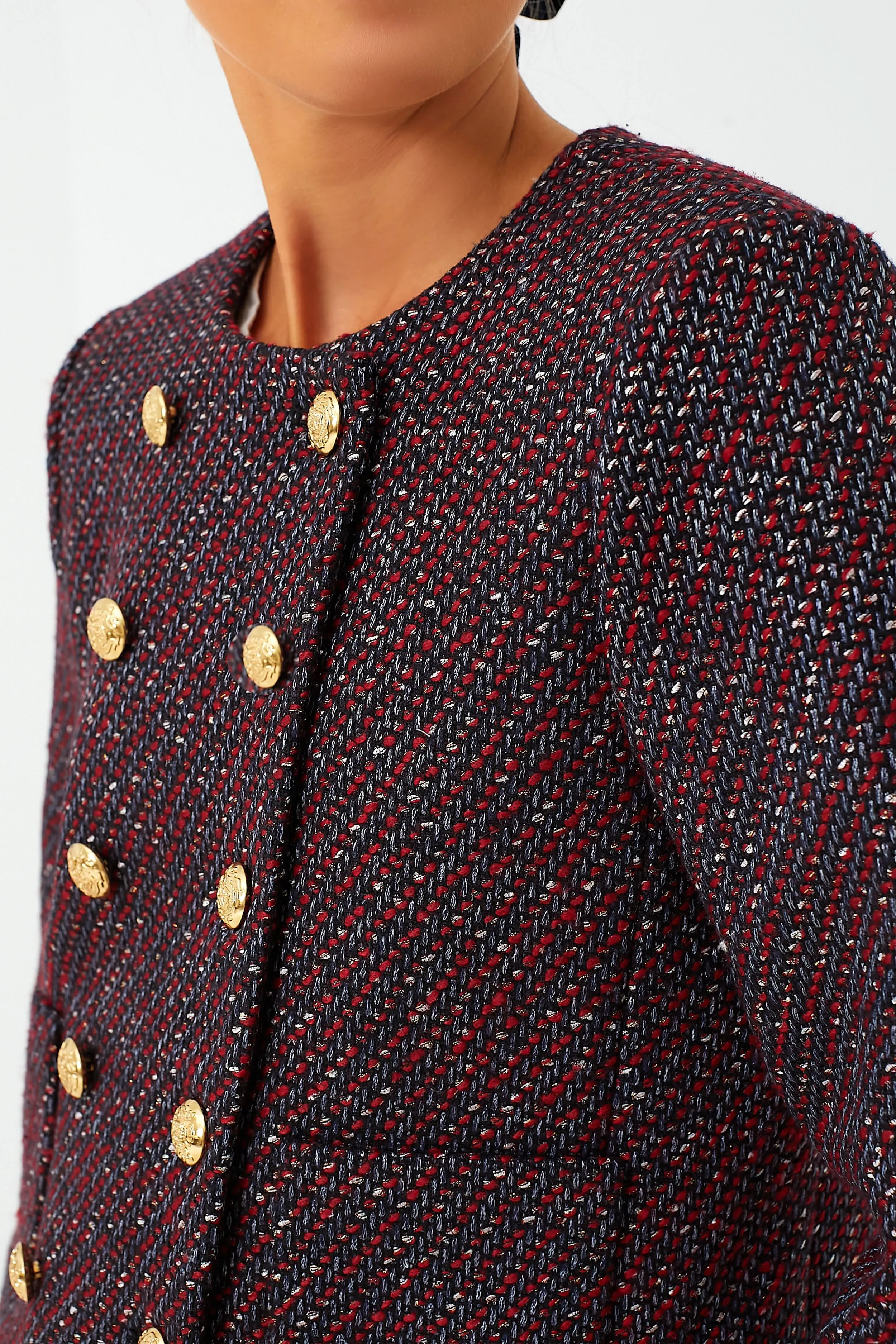 Red and Blue Tweed Marais Jacket sold by Tuckernuck product image thumbnail 5