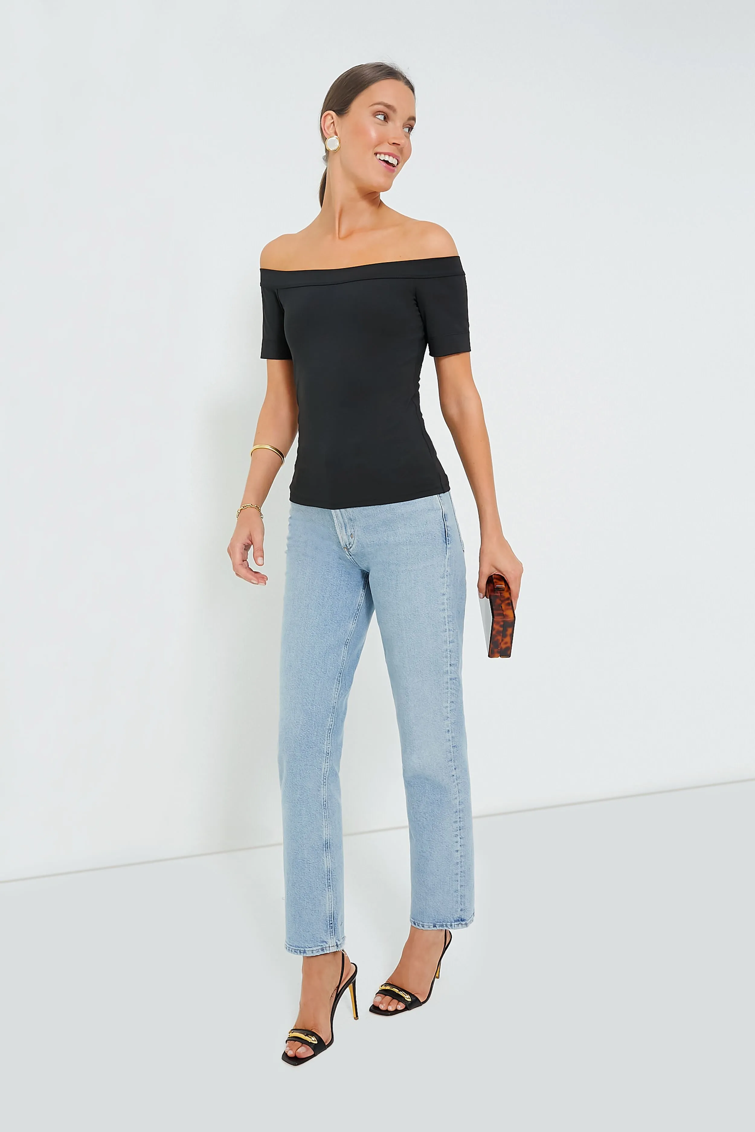 Black Short Sleeve Laila Top sold by Tuckernuck product image thumbnail 2