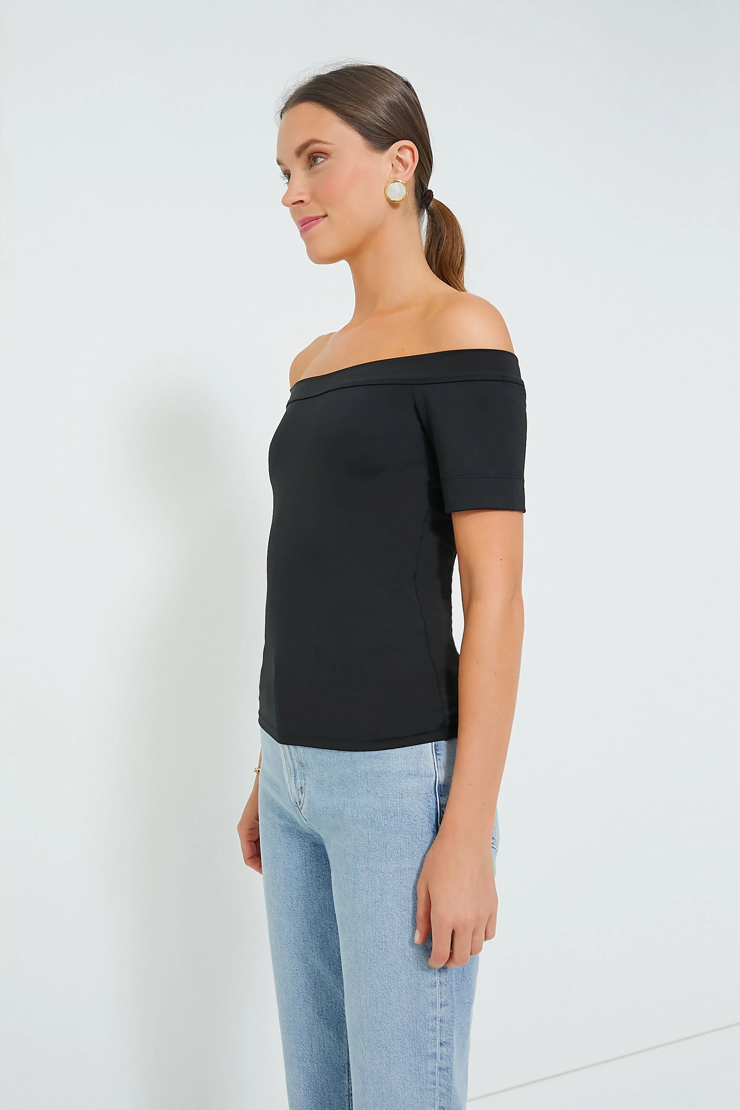 Black Short Sleeve Laila Top sold by Tuckernuck product image thumbnail 3