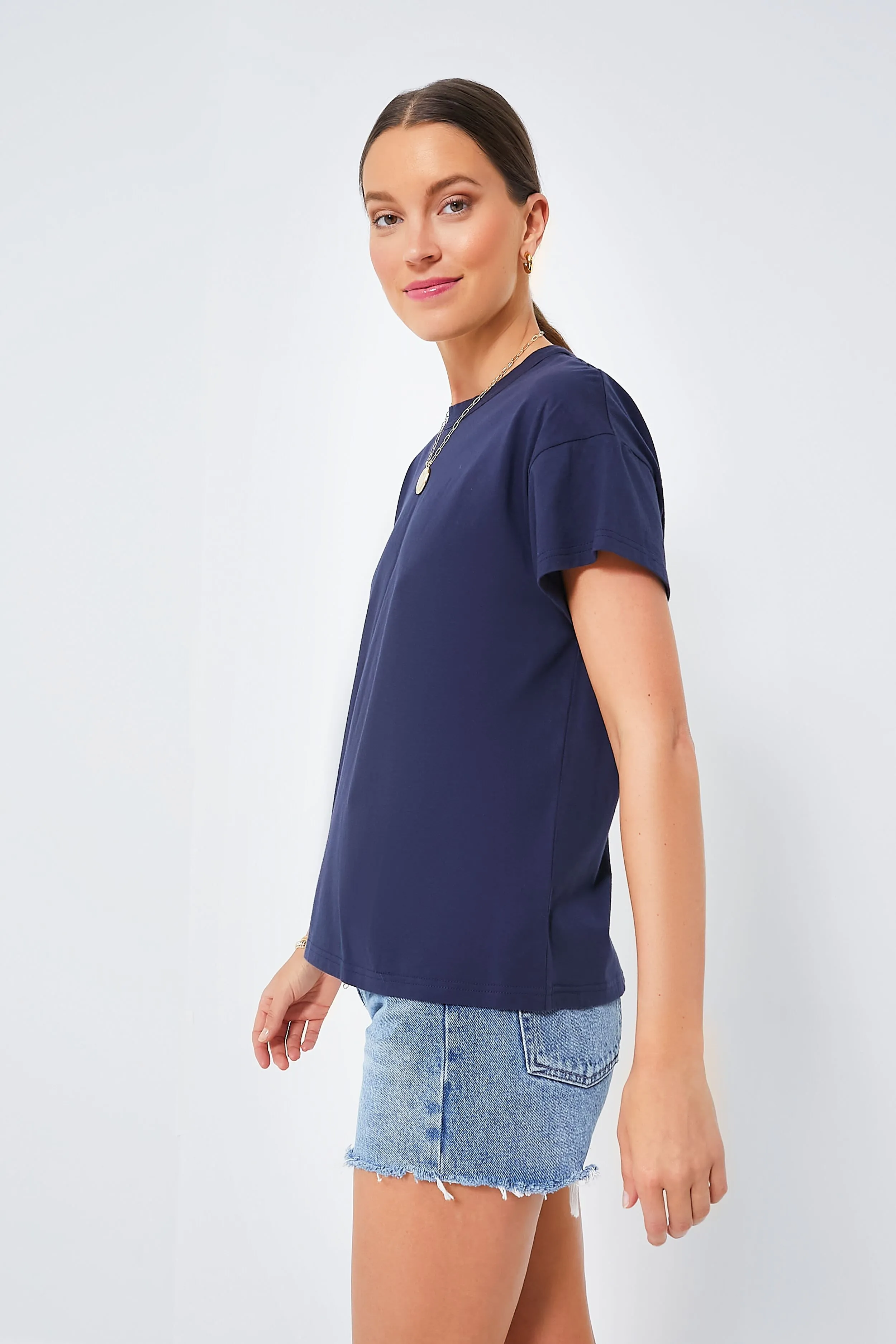 Navy Presley Boyfriend Tee sold by Tuckernuck product image thumbnail 3