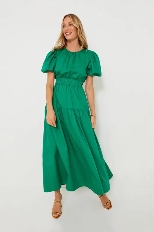Green Puff Sleeve Ginny Maxi Dress sold by Tuckernuck