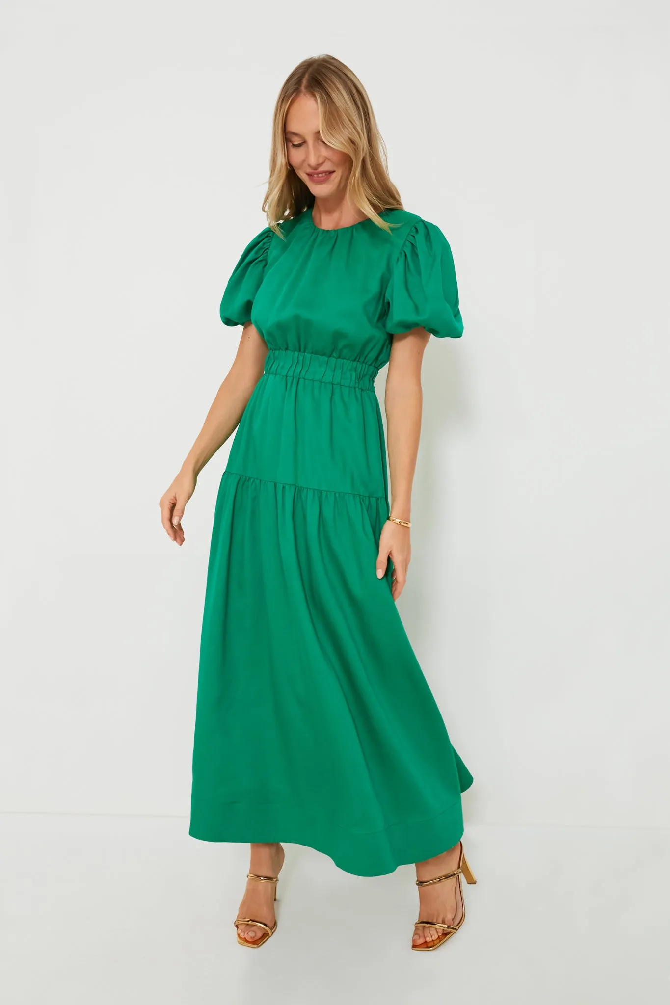 Green Puff Sleeve Ginny Maxi Dress sold by Tuckernuck product image thumbnail 3