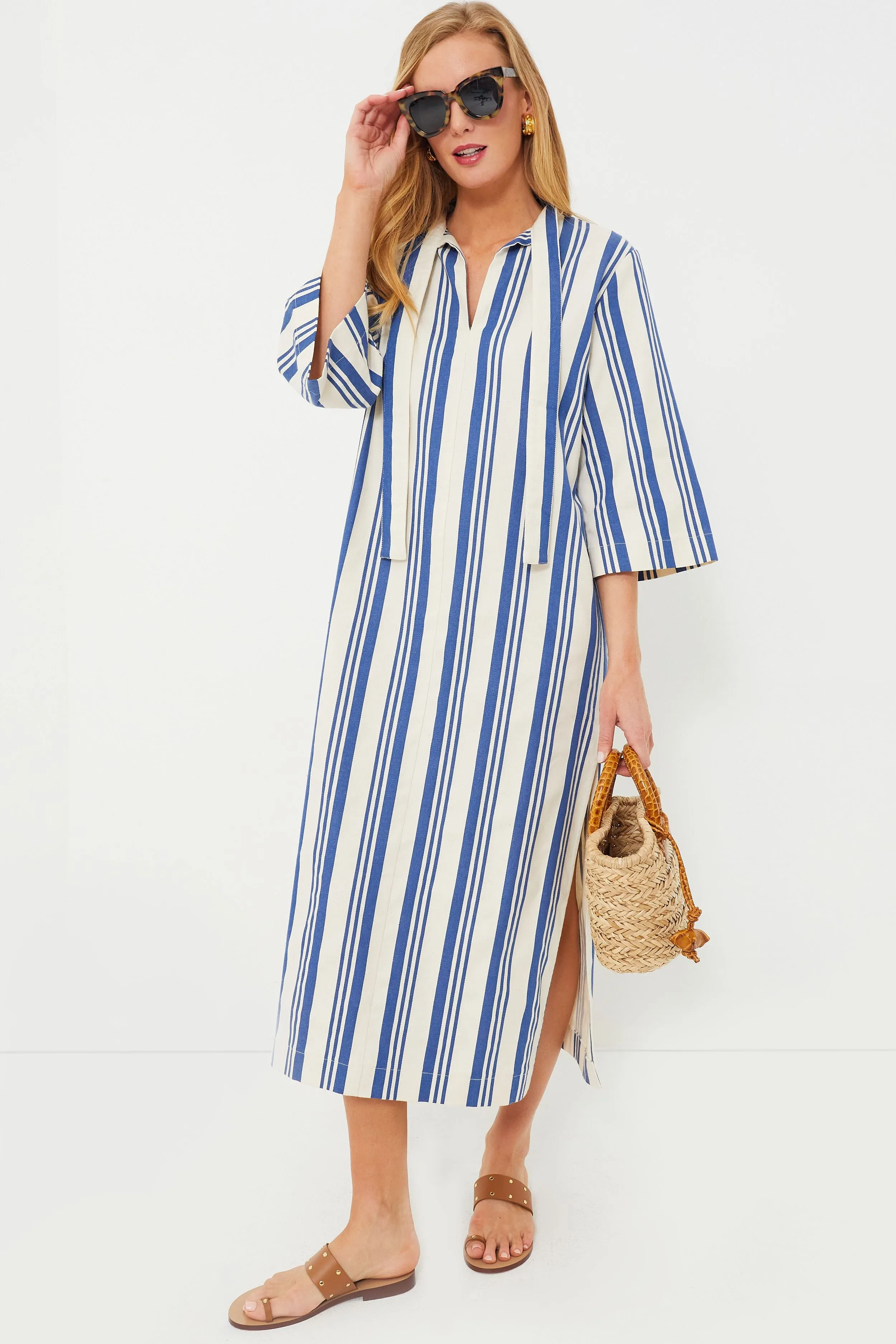 French Blue Stripe Adele Dress sold by Tuckernuck product image thumbnail 2